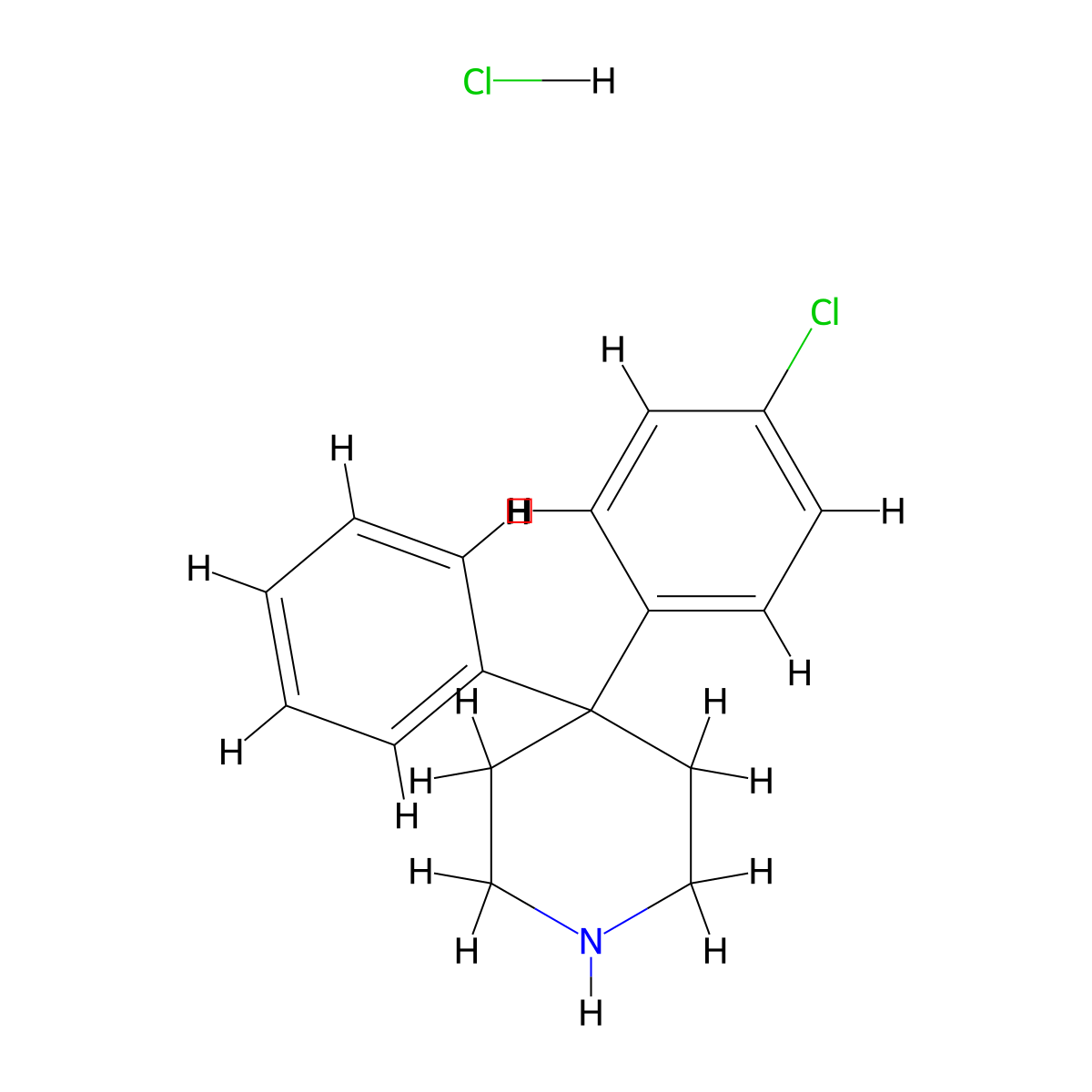 4-(4-Chlorophenyl)-4-phenylpiperidine hydrochloride molecular structure, CAS 1171660-10-8