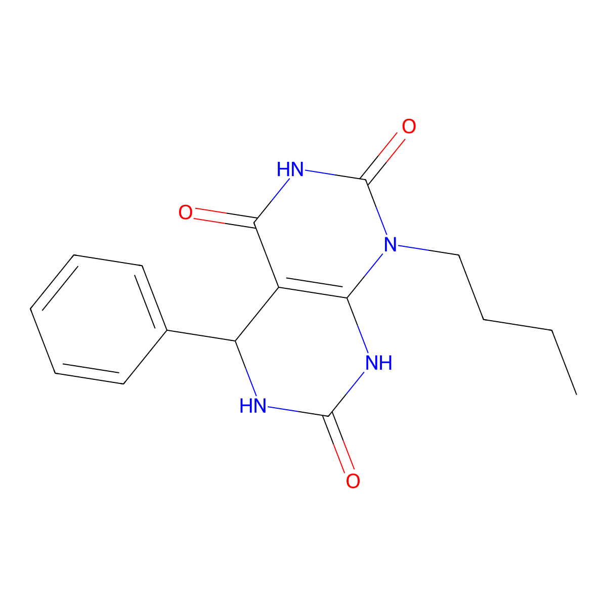 1-butyl-5-phenyl-5,6-dihydropyrimido[4,5-d]pyrimidine-2,4,7(1H,3H,8H)-trione molecular structure, CAS 1171660-13-1
