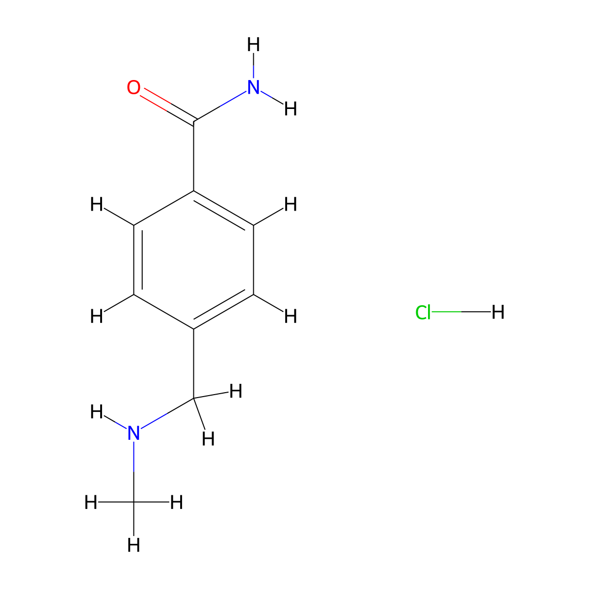 4-[(Methylamino)methyl]benzamide hydrochloride molecular structure, CAS 1171660-28-8
