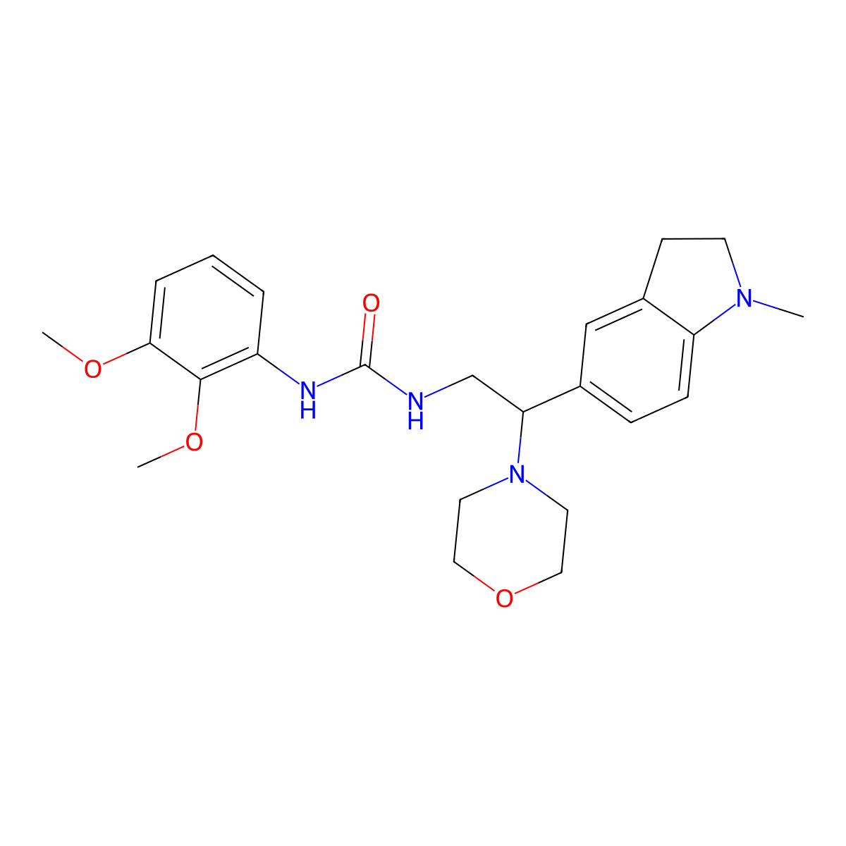 1-(2,3-Dimethoxyphenyl)-3-(2-(1-methylindolin-5-yl)-2-morpholinoethyl)urea molecular structure, CAS 1171662-07-9