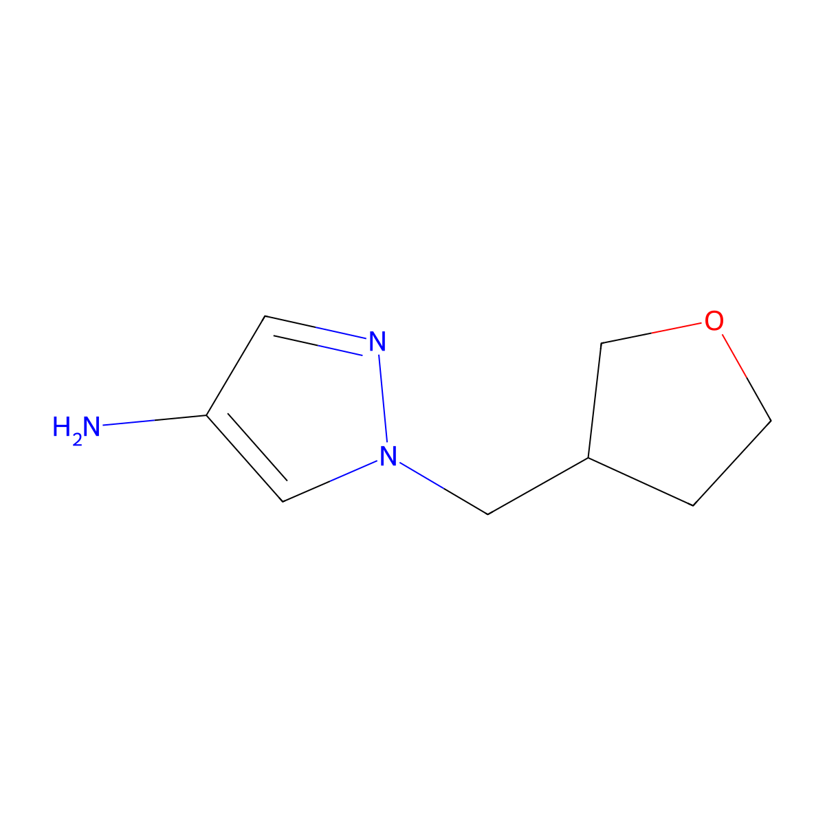 1-(Oxolan-3-ylmethyl)pyrazole-4-ylamine molecular structure, CAS 1171662-77-3