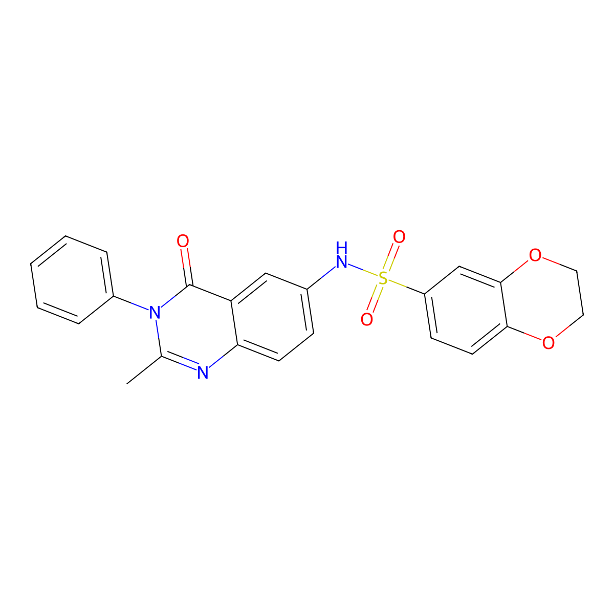 N-(2-methyl-4-oxo-3-phenyl-3,4-dihydroquinazolin-6-yl)-2,3-dihydrobenzo[b][1,4]dioxine-6-sulfonamide molecular structure, CAS 1171663-66-3