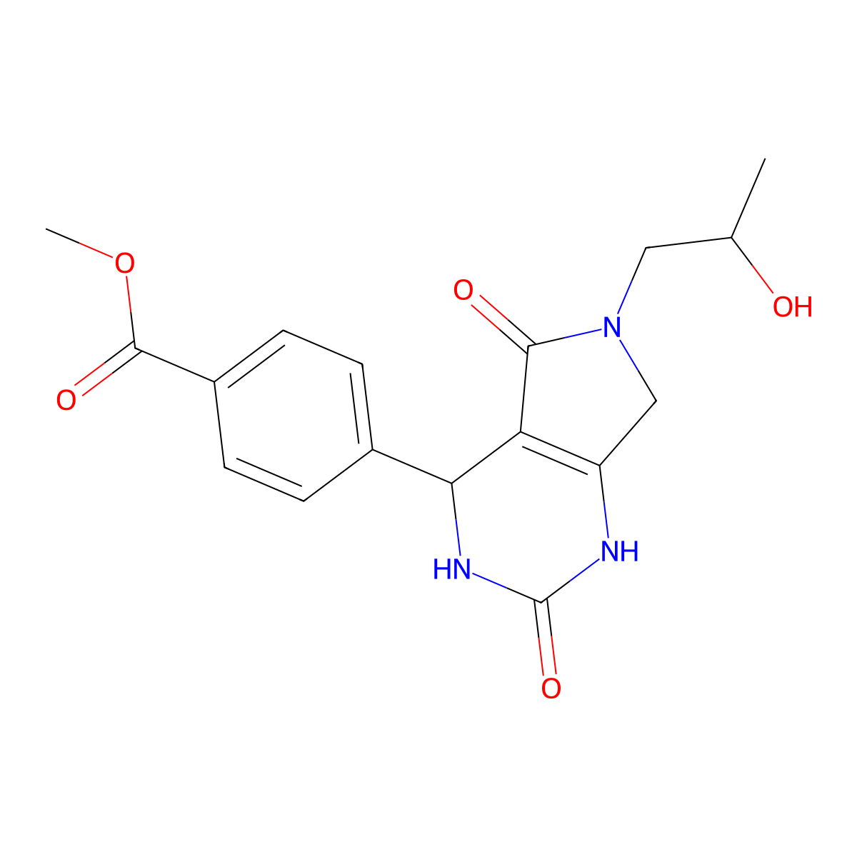 methyl 4-[6-(2-hydroxypropyl)-2,5-dioxo-1H,2H,3H,4H,5H,6H,7H-pyrrolo[3,4-d]pyrimidin-4-yl]benzoate molecular structure, CAS 1171663-67-4