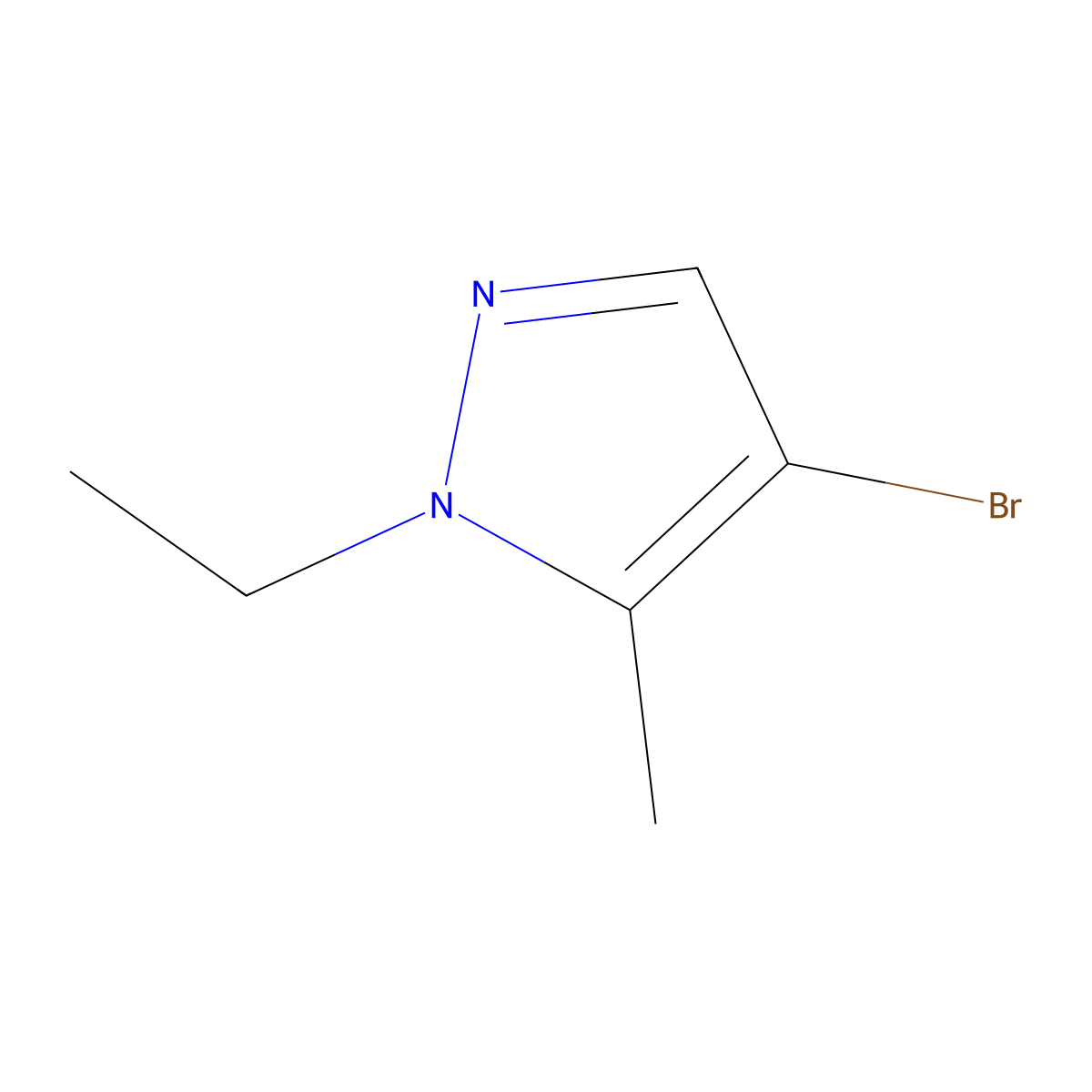 4-bromo-1-ethyl-5-methyl-1H-pyrazole molecular structure, CAS 1171667-09-6