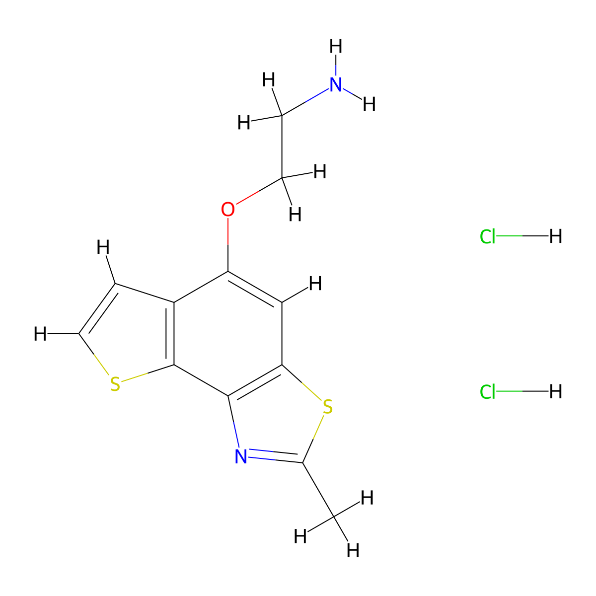 2-[(2-Methylthieno[2,3-e][1,3]benzothiazol-5-yl)oxy]ethanamine dihydrochloride molecular structure, CAS 1171669-99-0