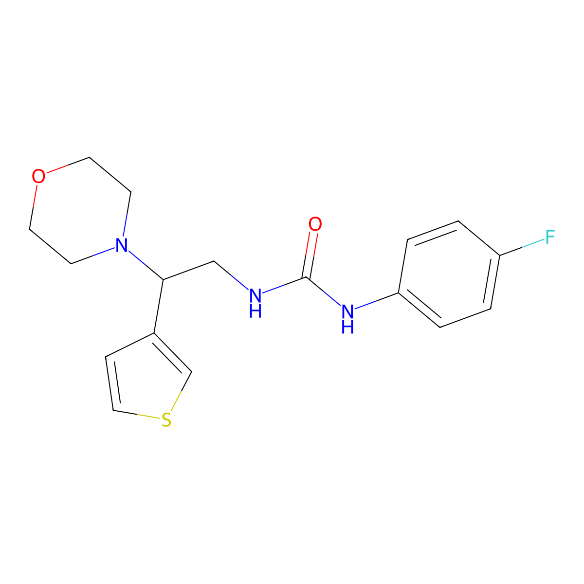 1-(4-Fluorophenyl)-3-(2-morpholino-2-(thiophen-3-yl)ethyl)urea molecular structure, CAS 1171671-25-2
