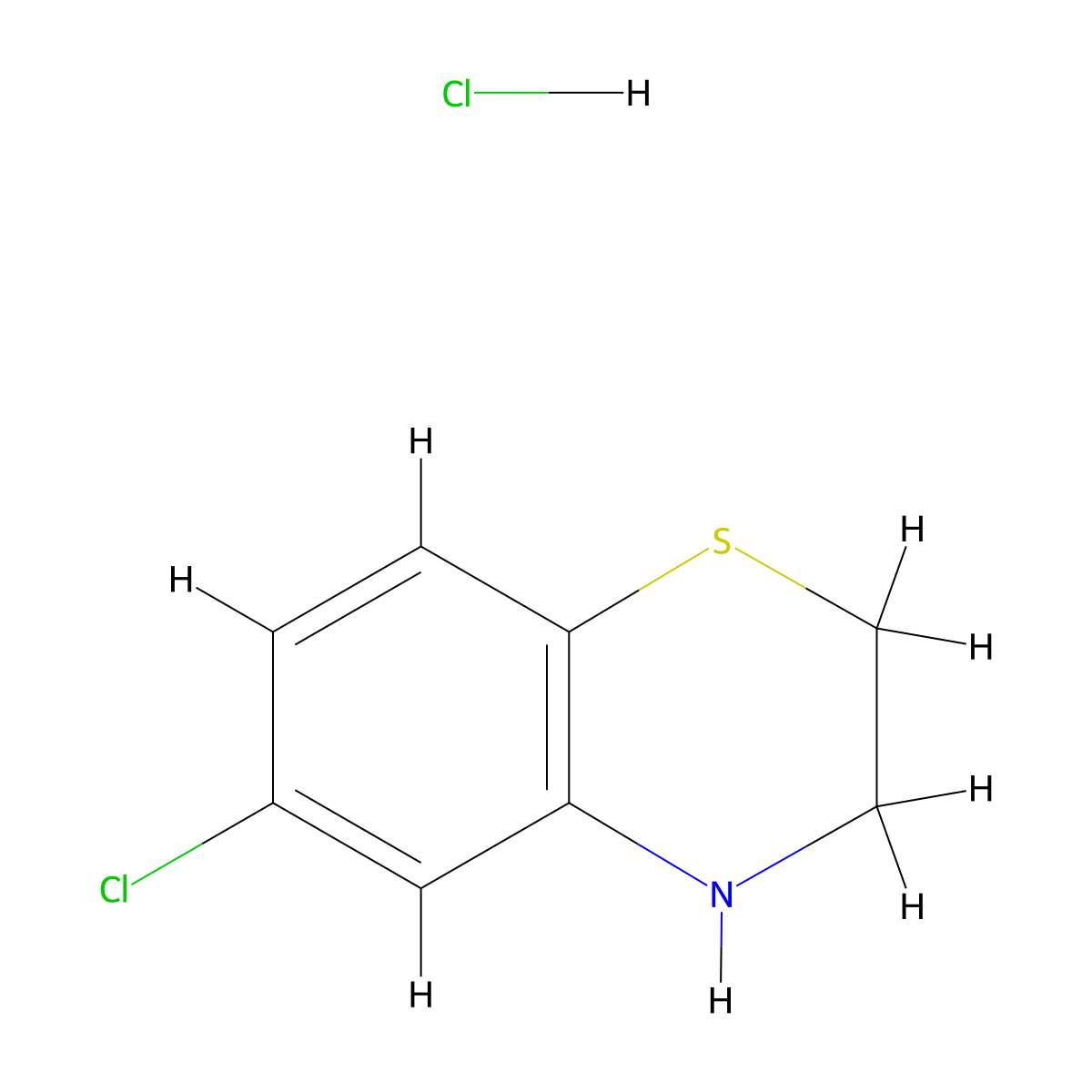 6-chloro-3,4-dihydro-2H-1,4-benzothiazine hydrochloride molecular structure, CAS 1171671-50-3