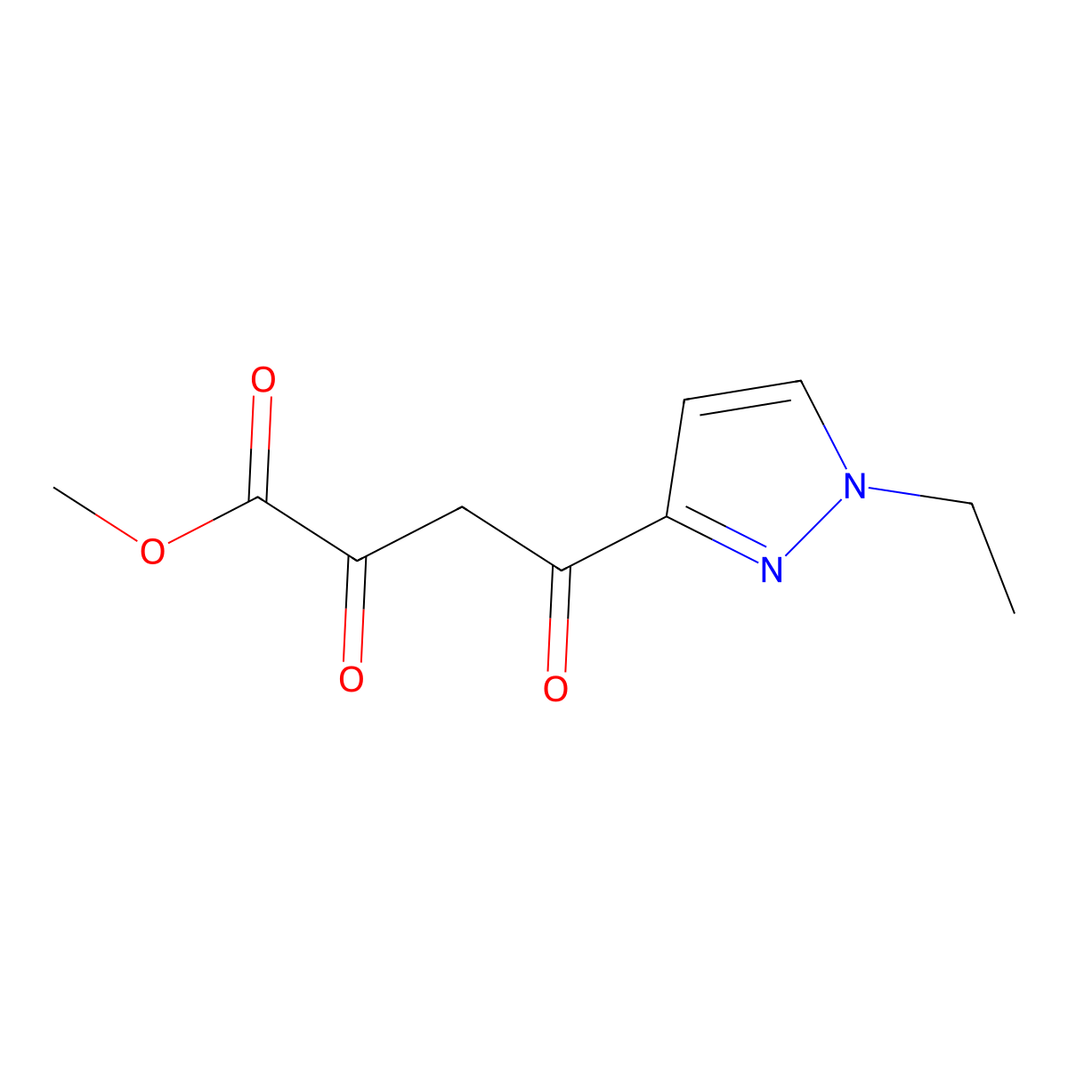 methyl 4-(1-ethyl-1H-pyrazol-3-yl)-2,4-dioxobutanoate molecular structure, CAS 1171672-84-6