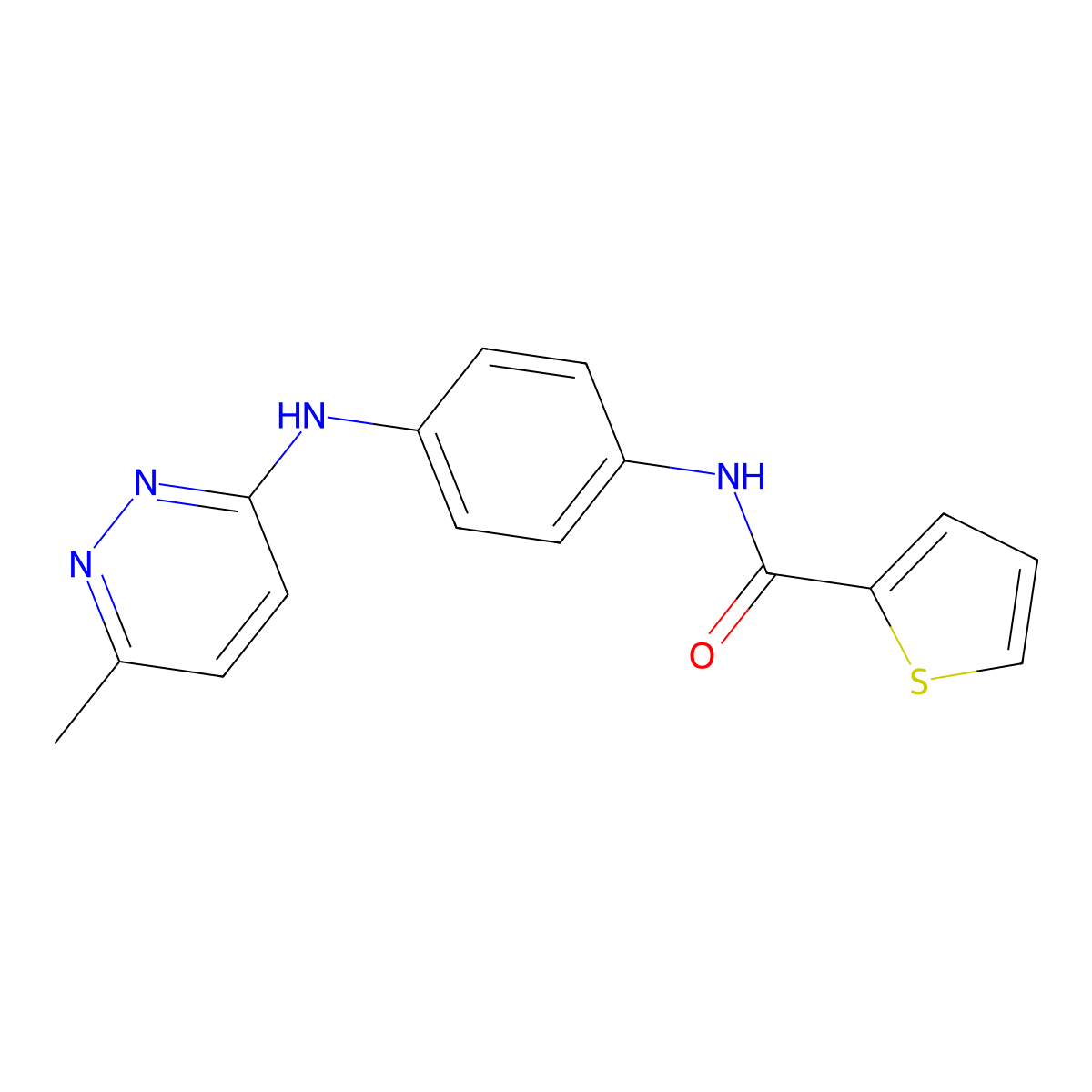 N-(4-((6-methylpyridazin-3-yl)amino)phenyl)thiophene-2-carboxamide molecular structure, CAS 1171672-91-5