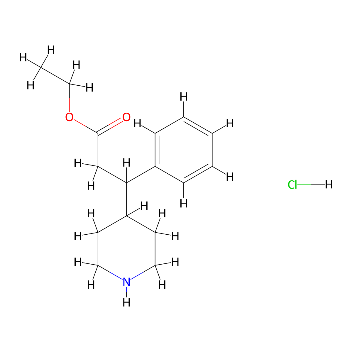 Ethyl 3-phenyl-3-(piperidin-4-yl)propanoate hydrochloride molecular structure, CAS 1171672-92-6