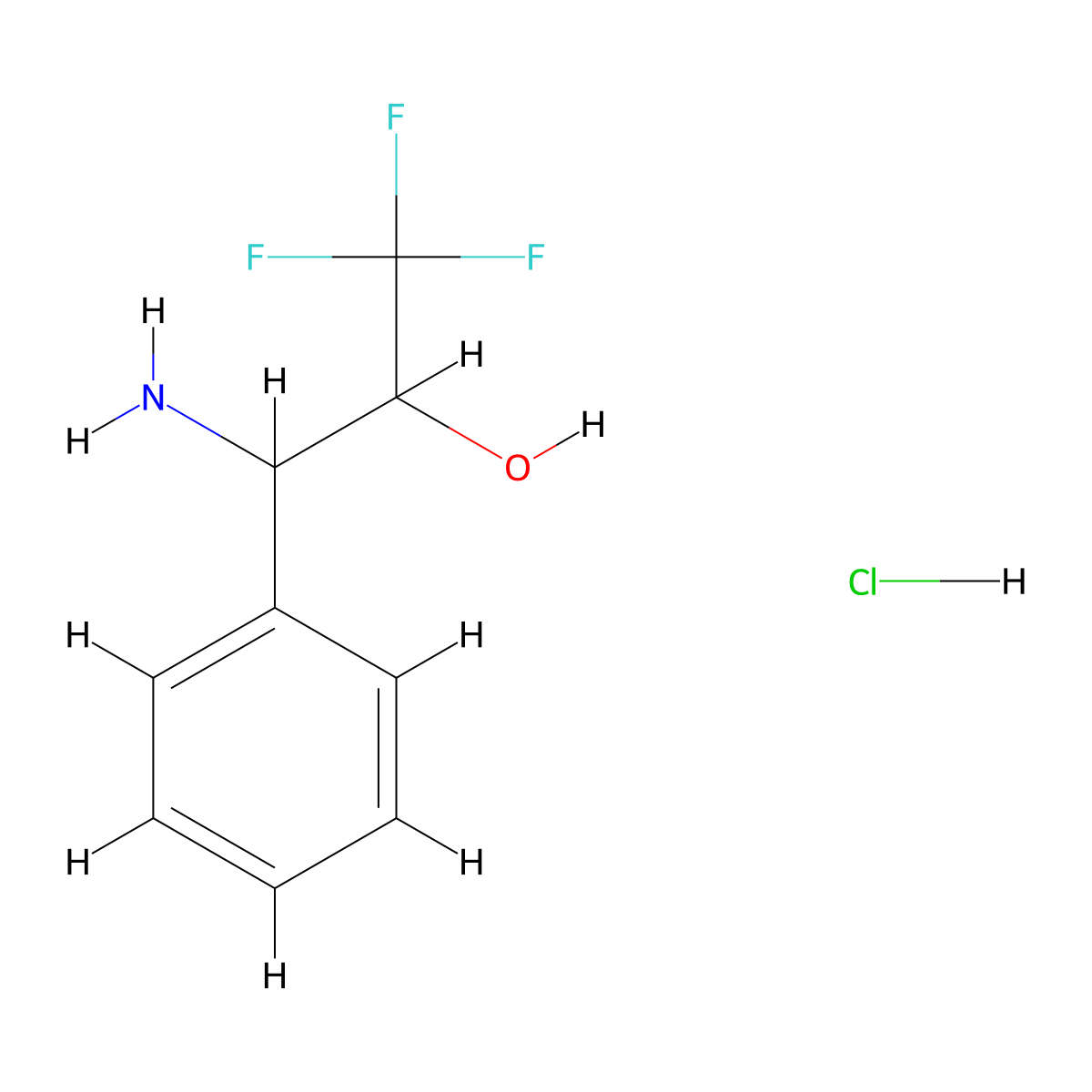 3-Amino-1,1,1-trifluoro-3-phenylpropan-2-ol hydrochloride molecular structure, CAS 1171676-48-4