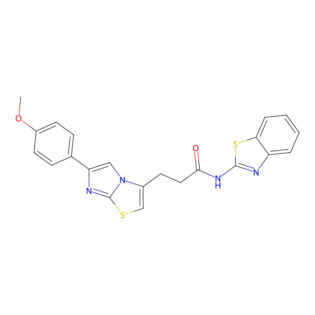 N-(benzo[d]thiazol-2-yl)-3-(6-(4-methoxyphenyl)imidazo[2,1-b]thiazol-3-yl)propanamide molecular structure, CAS 1171678-77-5