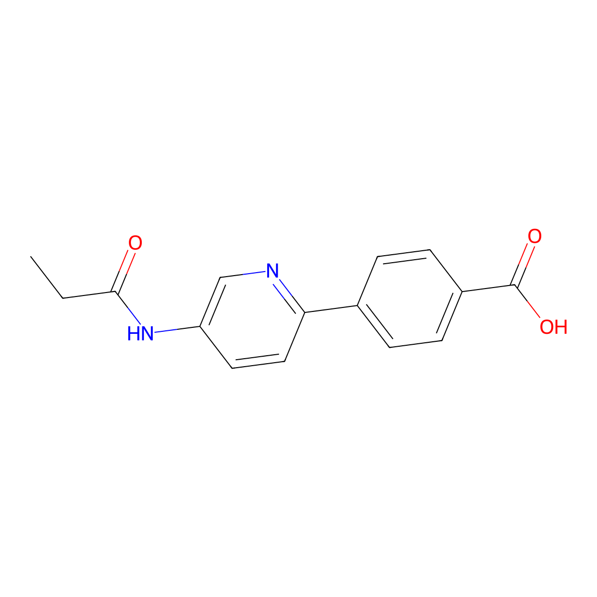 4-[5-(Propionylamino)pyridin-2-yl]benzoic acid molecular structure, CAS 1171685-44-1