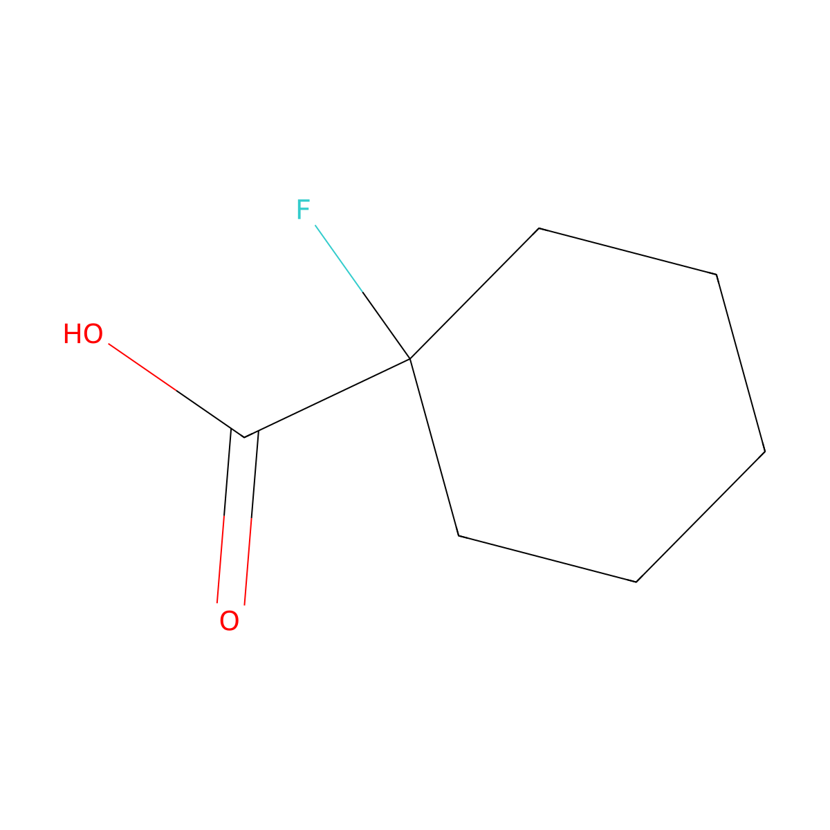 1-Fluorocyclohexane-1-carboxylic acid molecular structure, CAS 117169-31-0