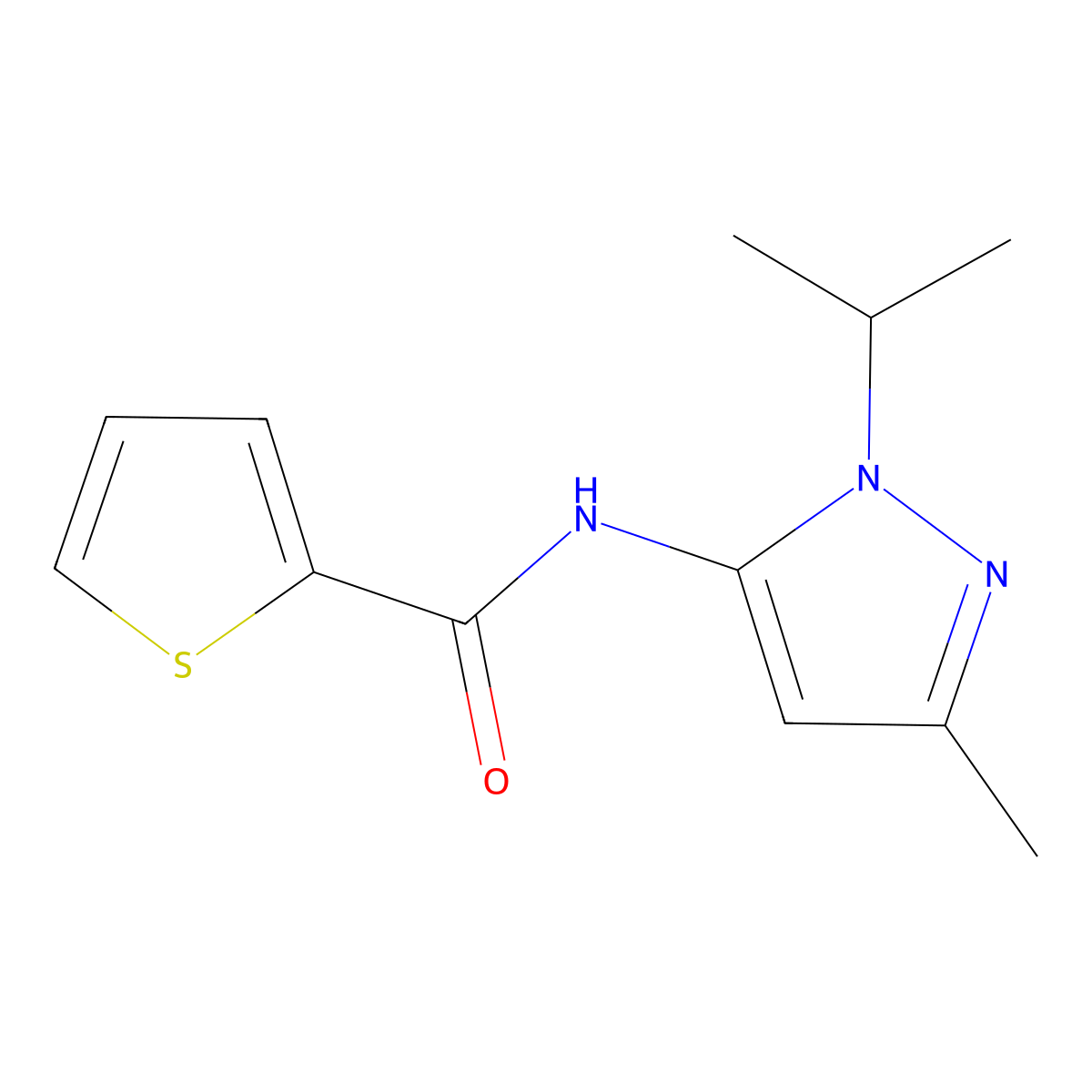 N-(1-isopropyl-3-methyl-1H-pyrazol-5-yl)thiophene-2-carboxamide molecular structure, CAS 1171690-13-3