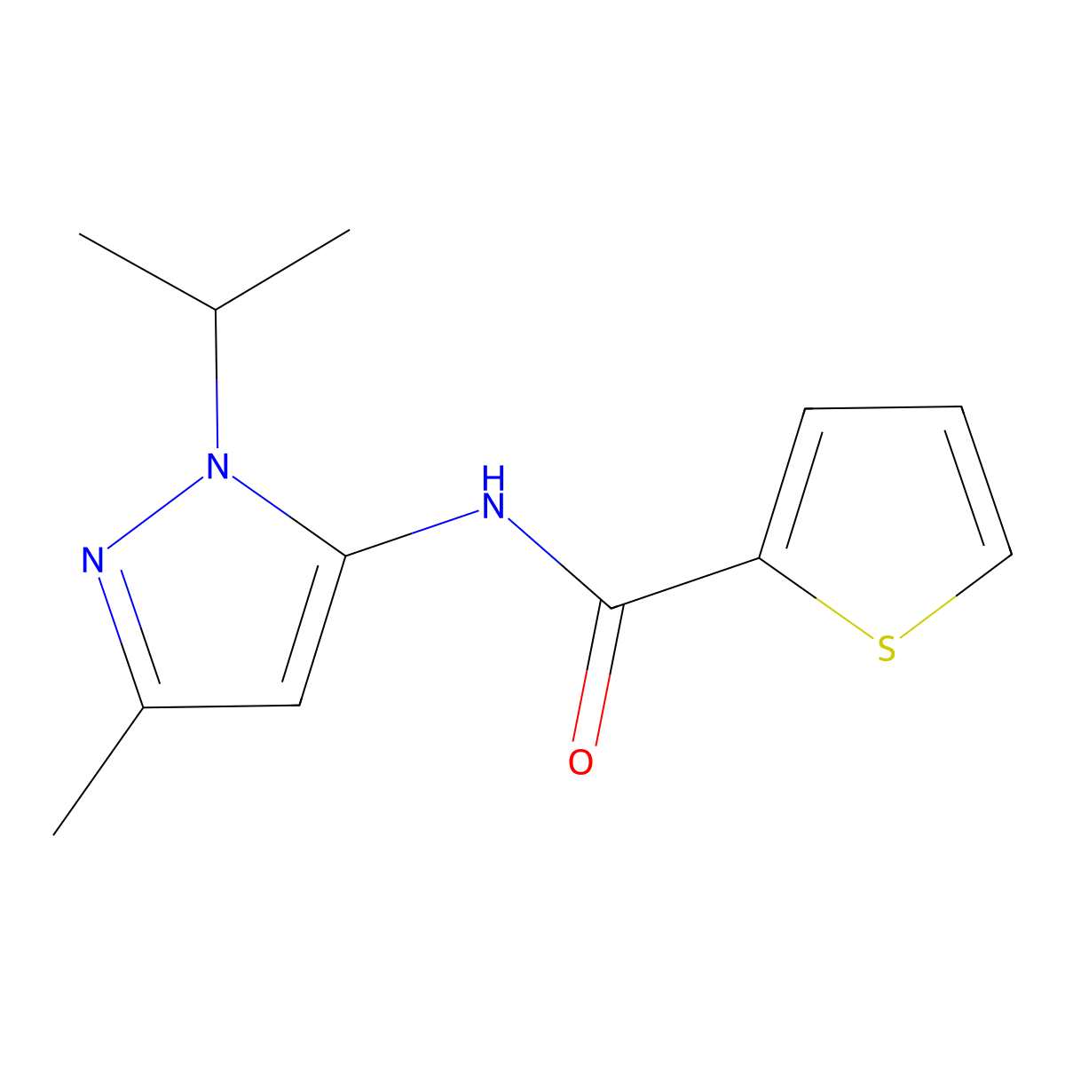 N-(1-isopropyl-3-methyl-1H-pyrazol-5-yl)thiophene-2-carboxamide molecular structure, CAS 1171690-13-3