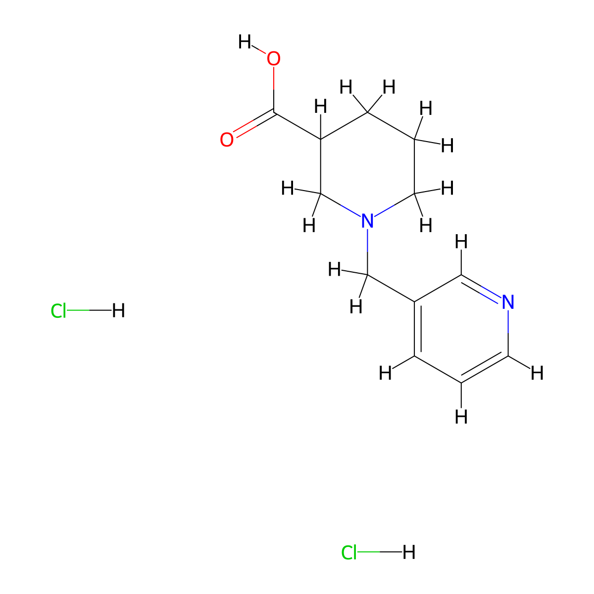 1-((Pyridin-3-yl)methyl)piperidine-3-carboxylic acid dihydrochloride molecular structure, CAS 1171690-17-7