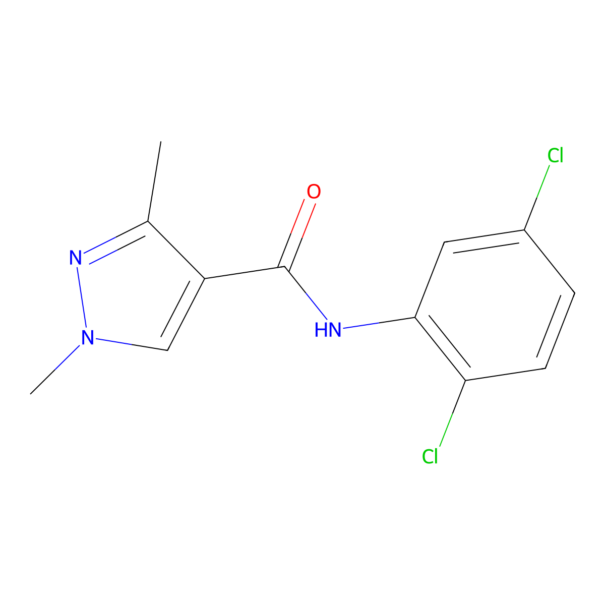 N-(2,5-dichlorophenyl)-1,3-dimethyl-1H-pyrazole-4-carboxamide molecular structure, CAS 1171691-35-2