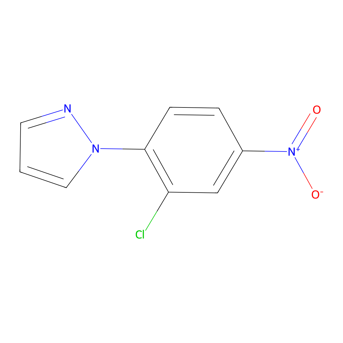 1-(2-chloro-4-nitrophenyl)-1H-pyrazole molecular structure, CAS 1171694-04-4