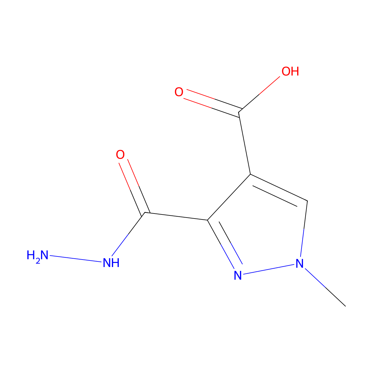 3-(Hydrazinecarbonyl)-1-methyl-1H-pyrazole-4-carboxylic acid molecular structure, CAS 1171694-93-1