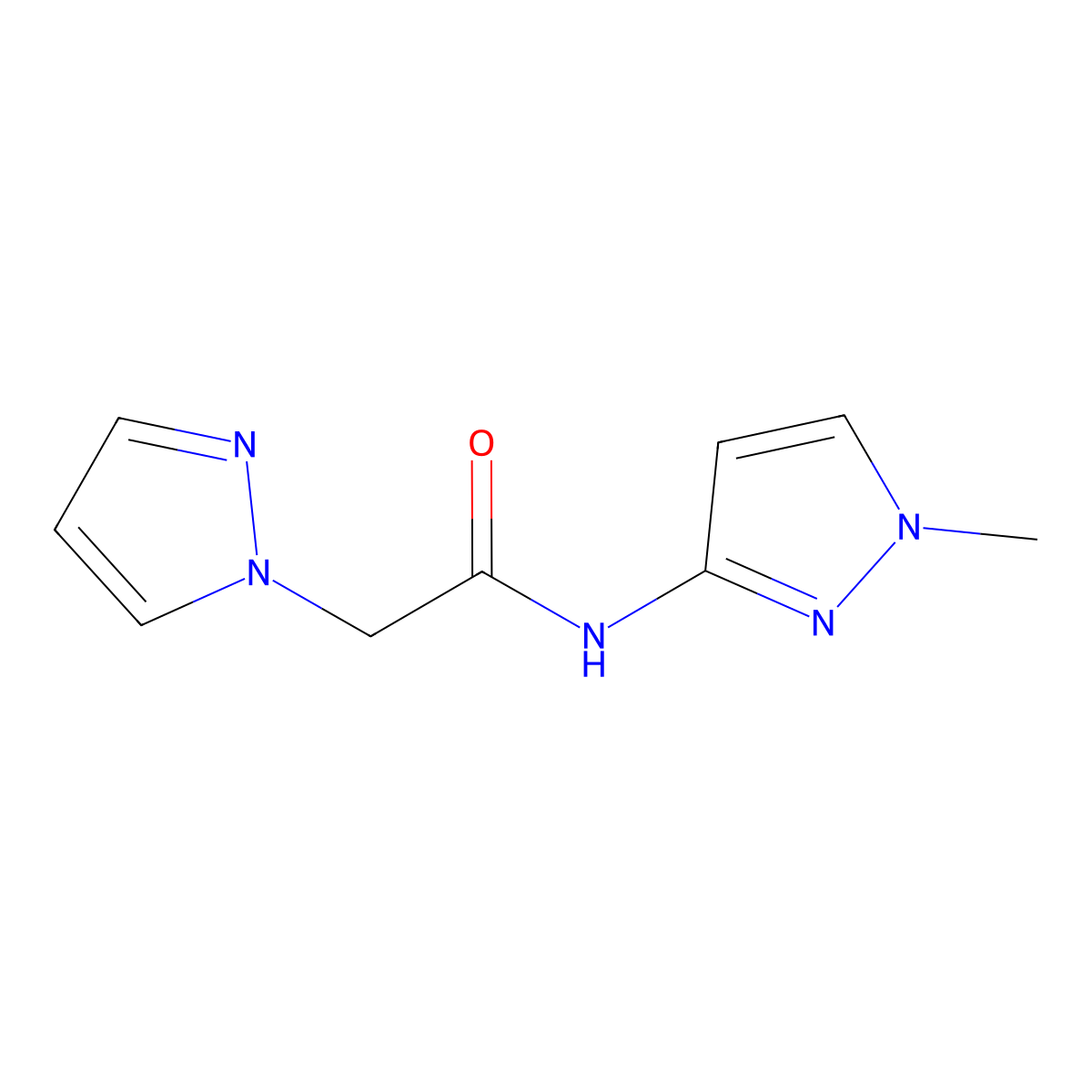 N-(1-methyl-1H-pyrazol-3-yl)-2-(1H-pyrazol-1-yl)acetamide molecular structure, CAS 1171695-39-8