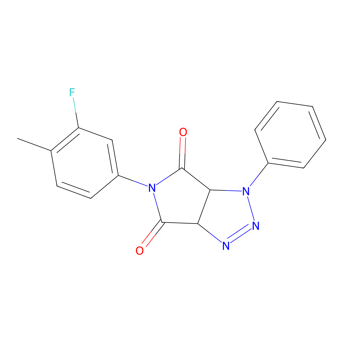 5-(3-fluoro-4-methylphenyl)-1-phenyl-1H,3aH,4H,5H,6H,6aH-pyrrolo[3,4-d][1,2,3]triazole-4,6-dione molecular structure, CAS 1171696-27-7