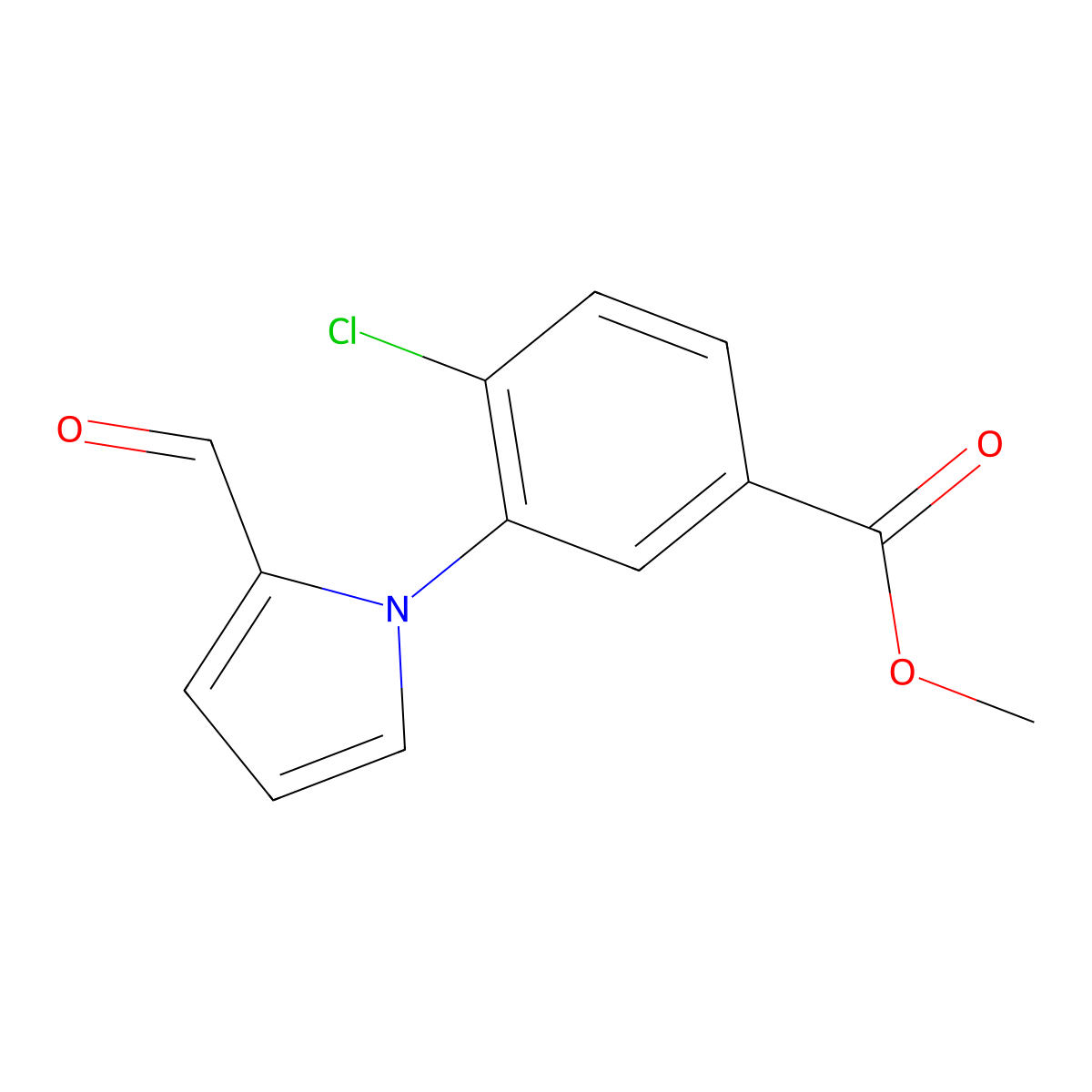methyl 4-chloro-3-(2-formyl-1H-pyrrol-1-yl)benzoate molecular structure, CAS 1171698-71-7