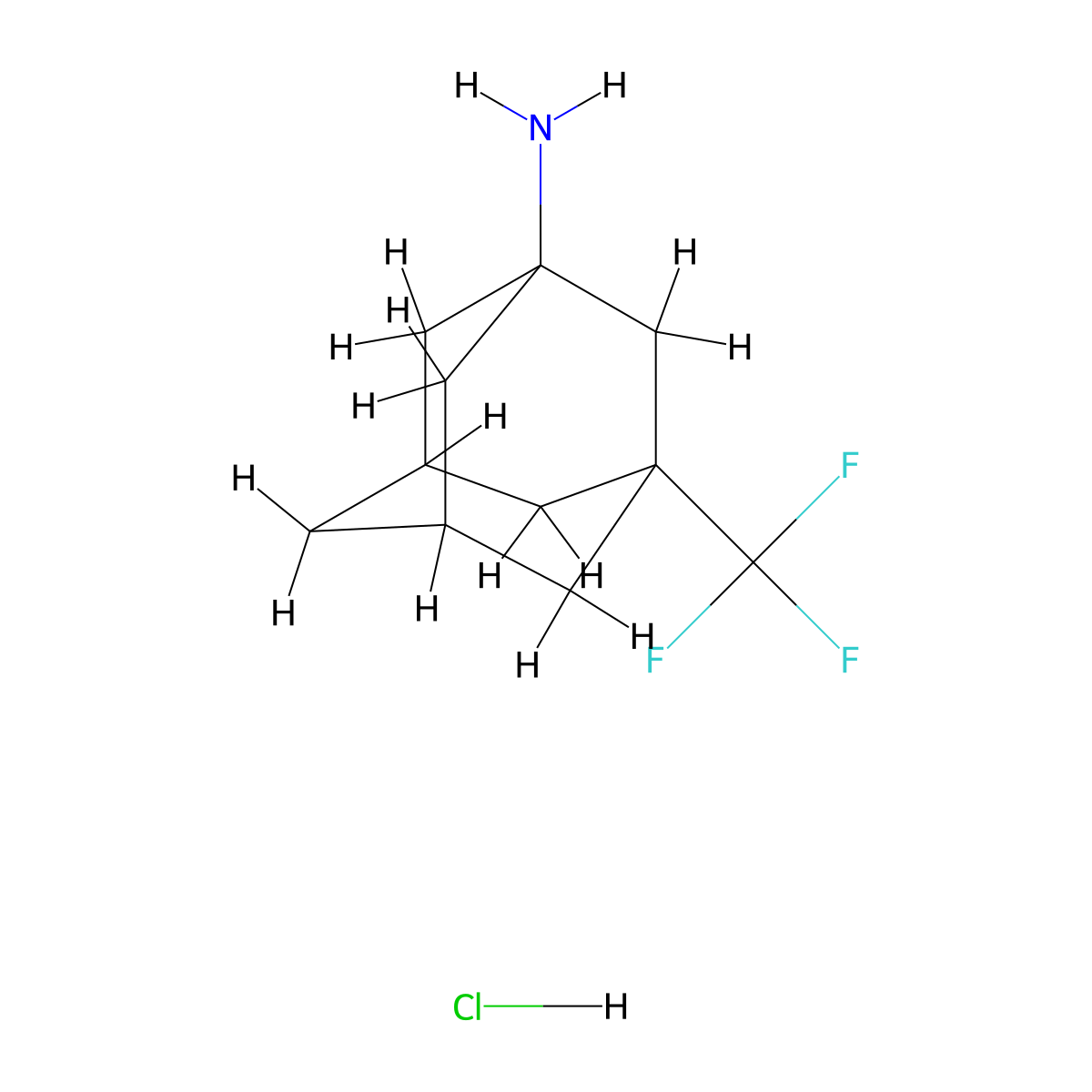 3-(Trifluoromethyl)adamantan-1-amine hydrochloride molecular structure, CAS 1171704-13-4