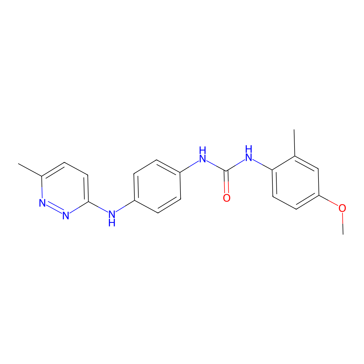 1-(4-Methoxy-2-methylphenyl)-3-(4-((6-methylpyridazin-3-yl)amino)phenyl)urea molecular structure, CAS 1171704-68-9