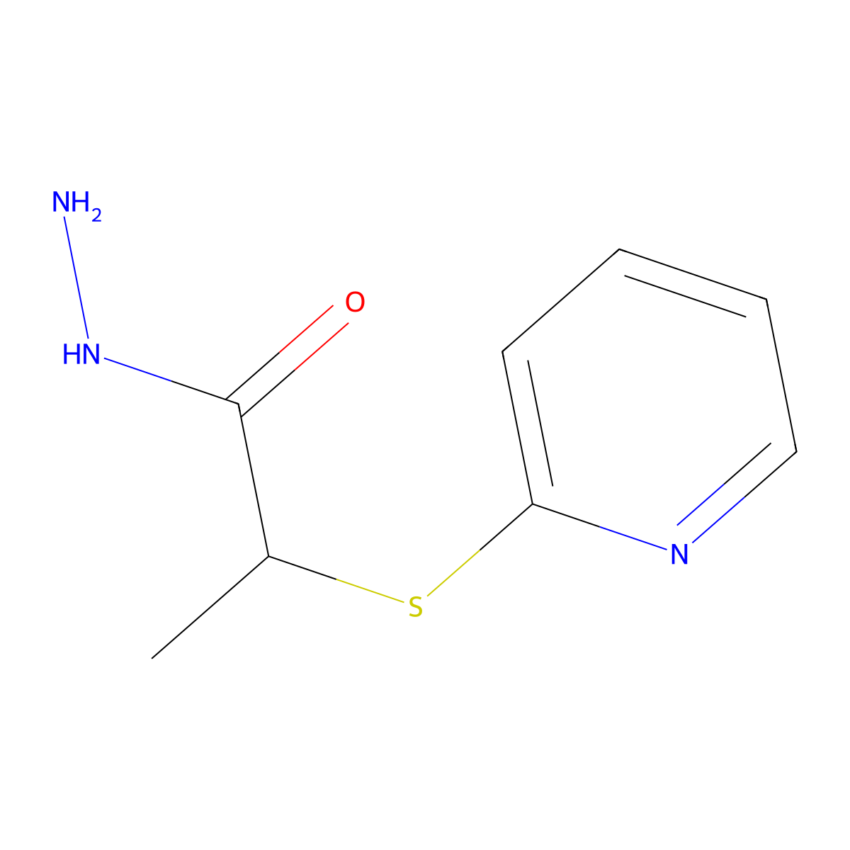 2-(Pyridin-2-ylthio)propanohydrazide molecular structure, CAS 1171706-57-2