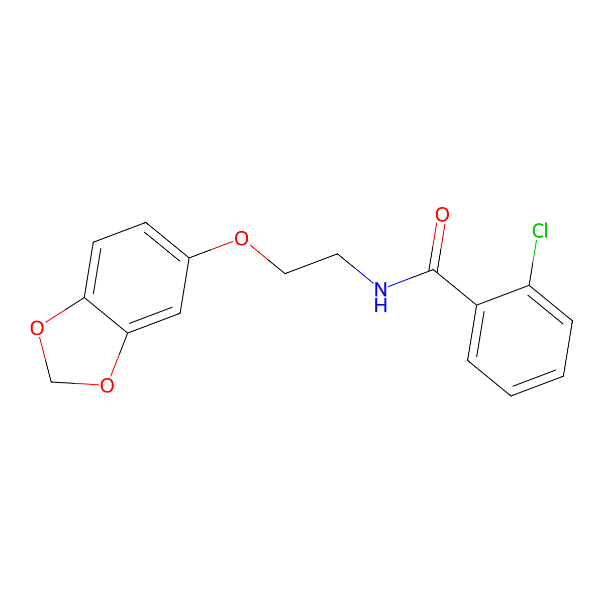 N-[2-(2H-1,3-benzodioxol-5-yloxy)ethyl]-2-chlorobenzamide molecular structure, CAS 1171707-74-6