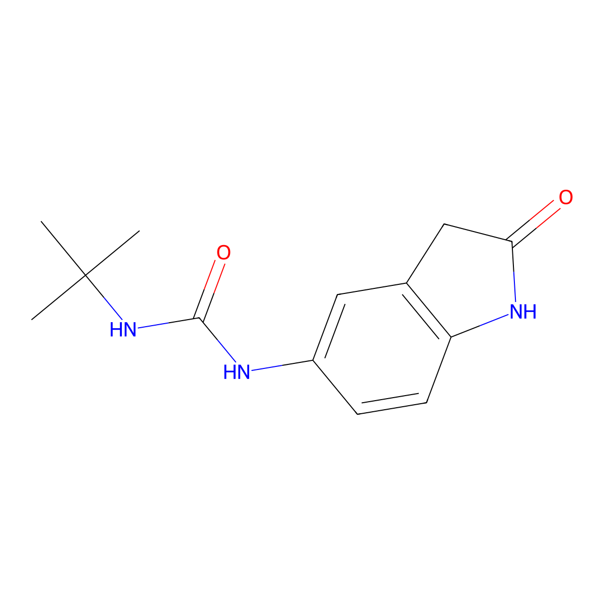 1-(Tert-butyl)-3-(2-oxoindolin-5-yl)urea molecular structure, CAS 1171709-08-2