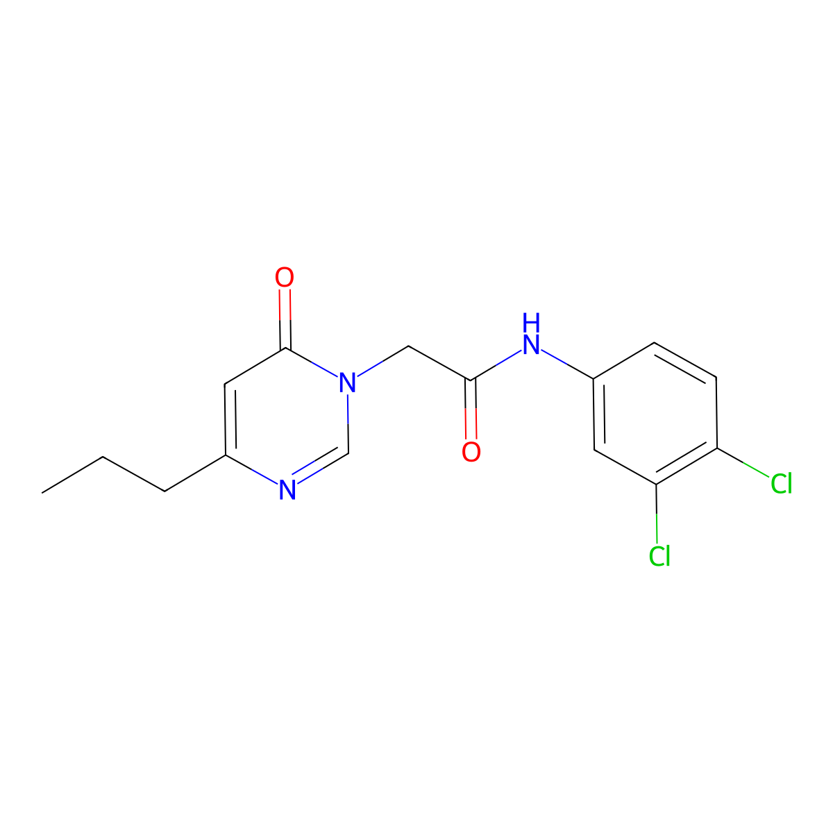 N-(3,4-dichlorophenyl)-2-(6-oxo-4-propylpyrimidin-1(6H)-yl)acetamide molecular structure, CAS 1171711-05-9