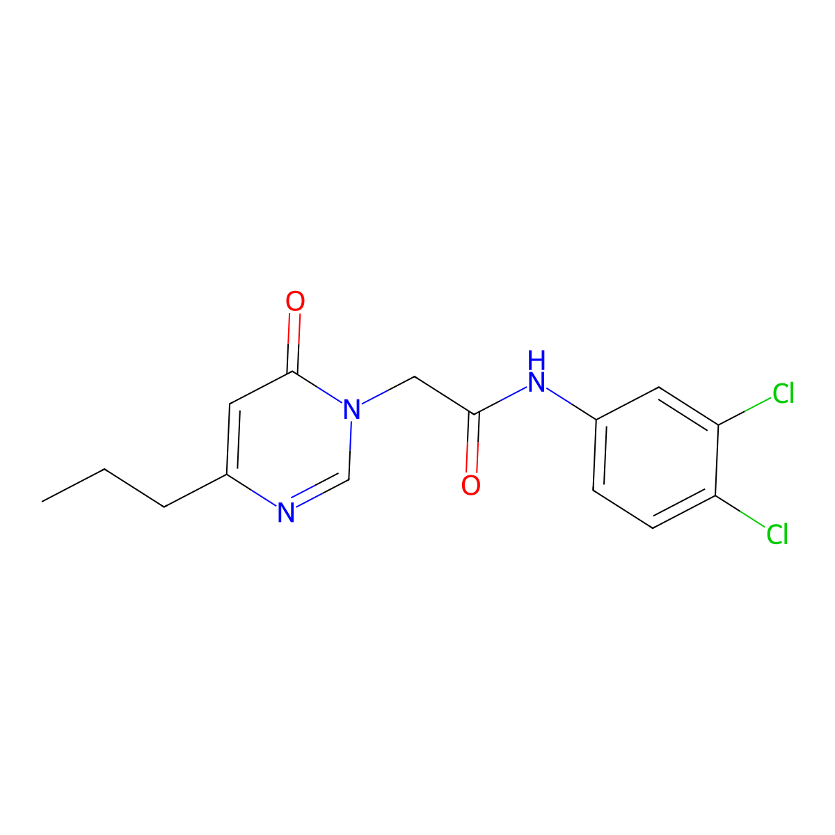 N-(3,4-dichlorophenyl)-2-(6-oxo-4-propylpyrimidin-1(6H)-yl)acetamide molecular structure, CAS 1171711-05-9