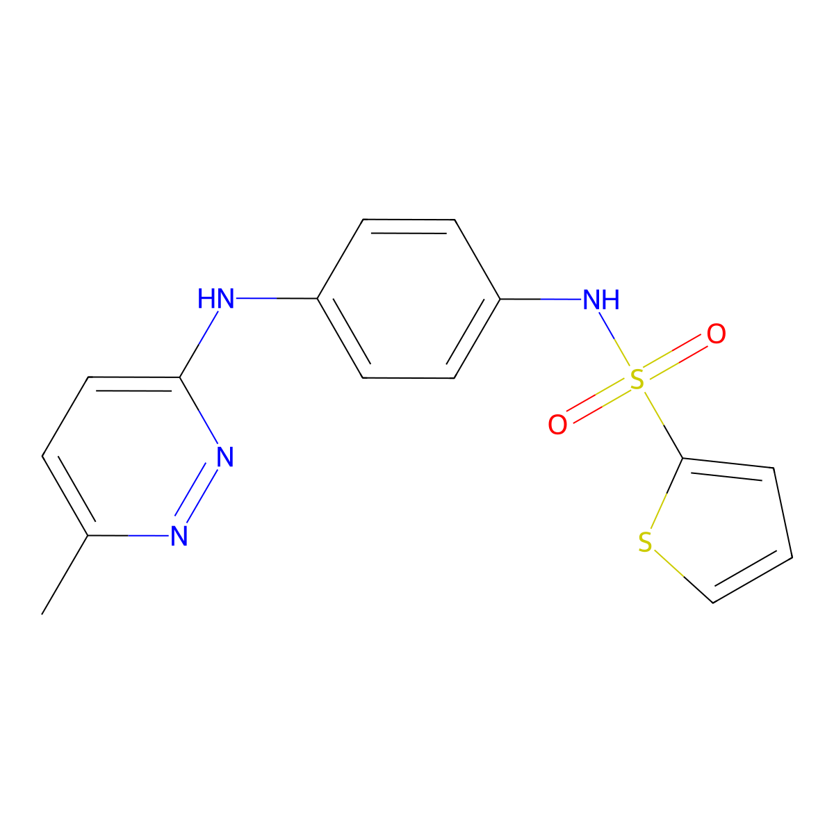 N-(4-((6-methylpyridazin-3-yl)amino)phenyl)thiophene-2-sulfonamide molecular structure, CAS 1171712-06-3