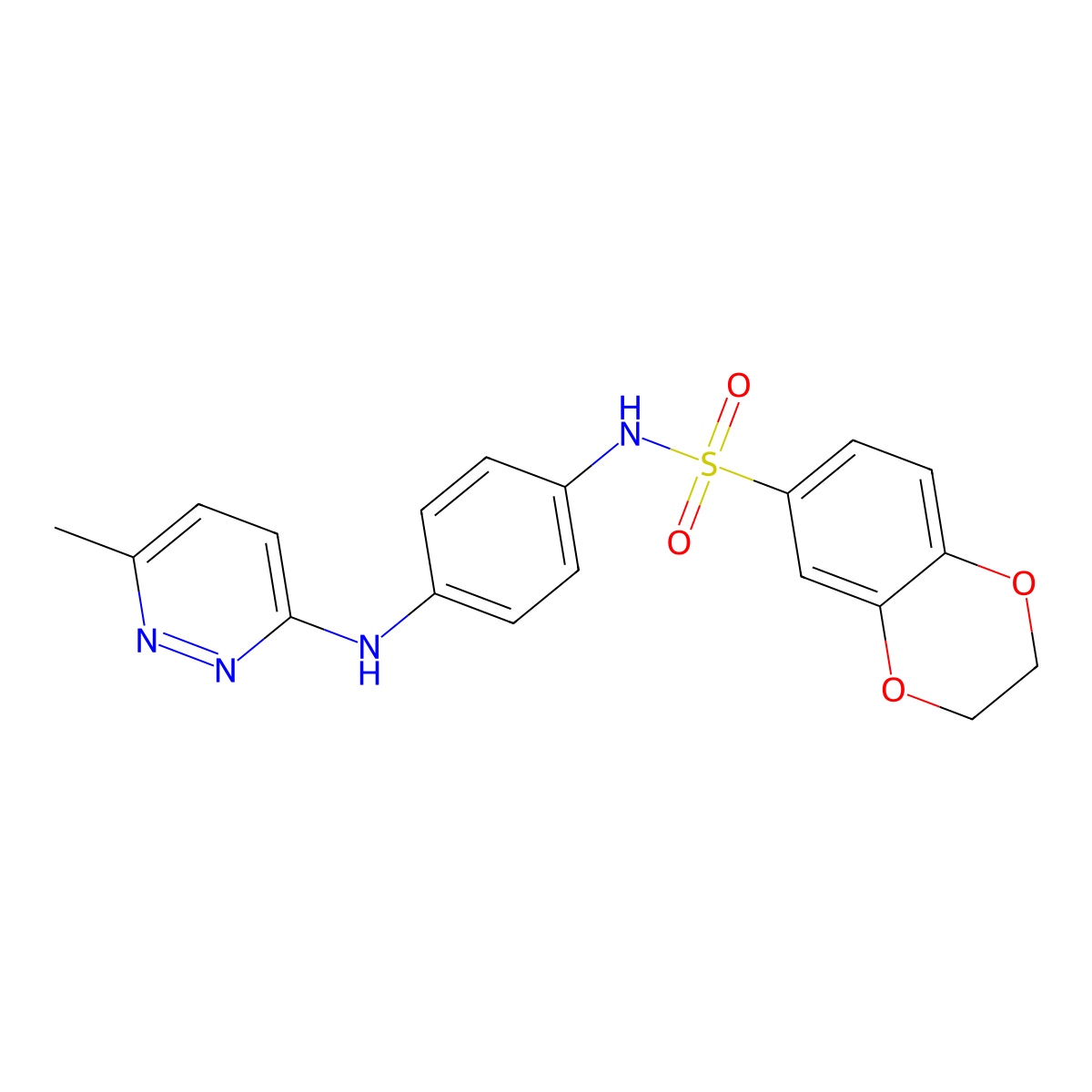 N-(4-((6-methylpyridazin-3-yl)amino)phenyl)-2,3-dihydrobenzo[b][1,4]dioxine-6-sulfonamide molecular structure, CAS 1171712-25-6