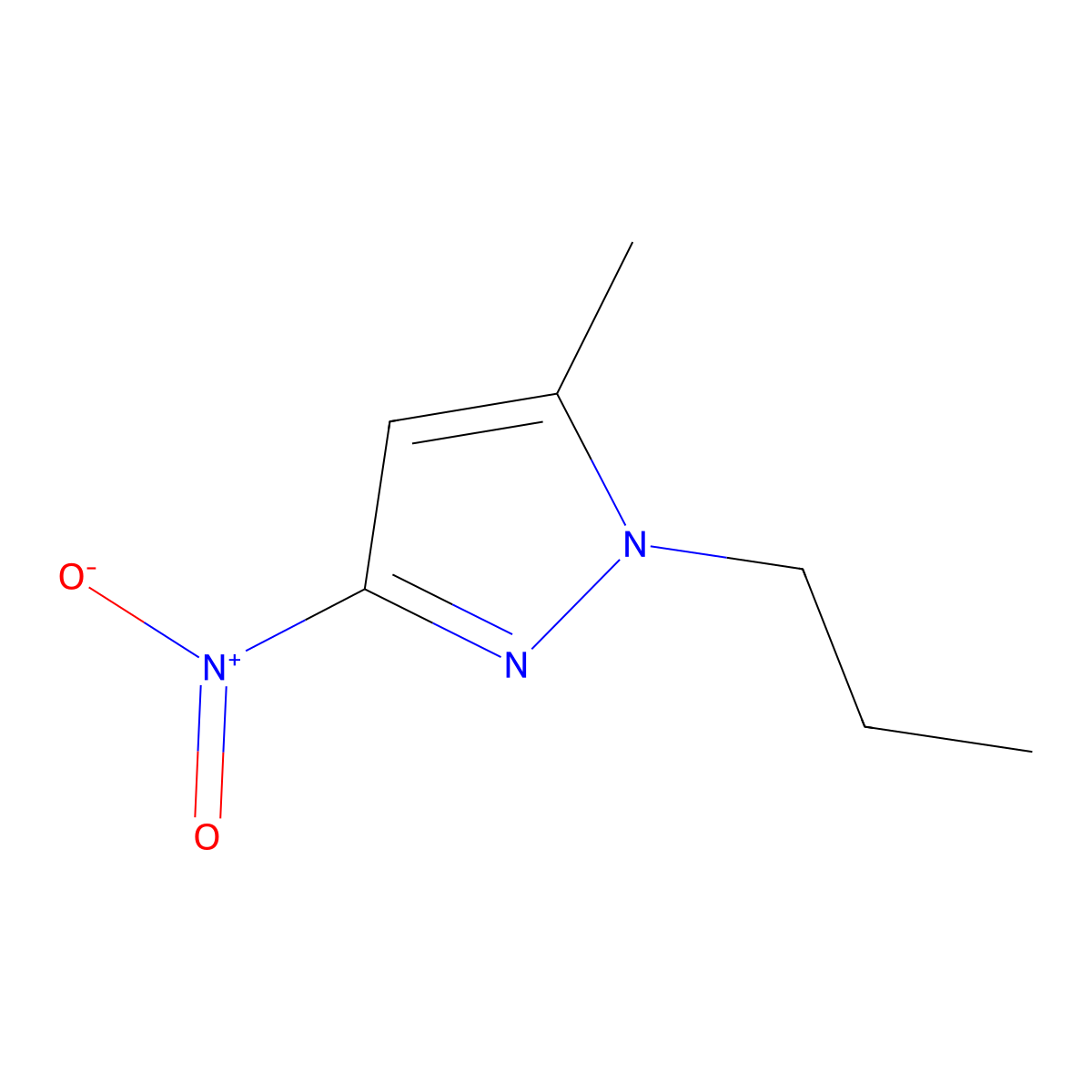 5-methyl-3-nitro-1-propyl-1H-pyrazole molecular structure, CAS 1171712-33-6