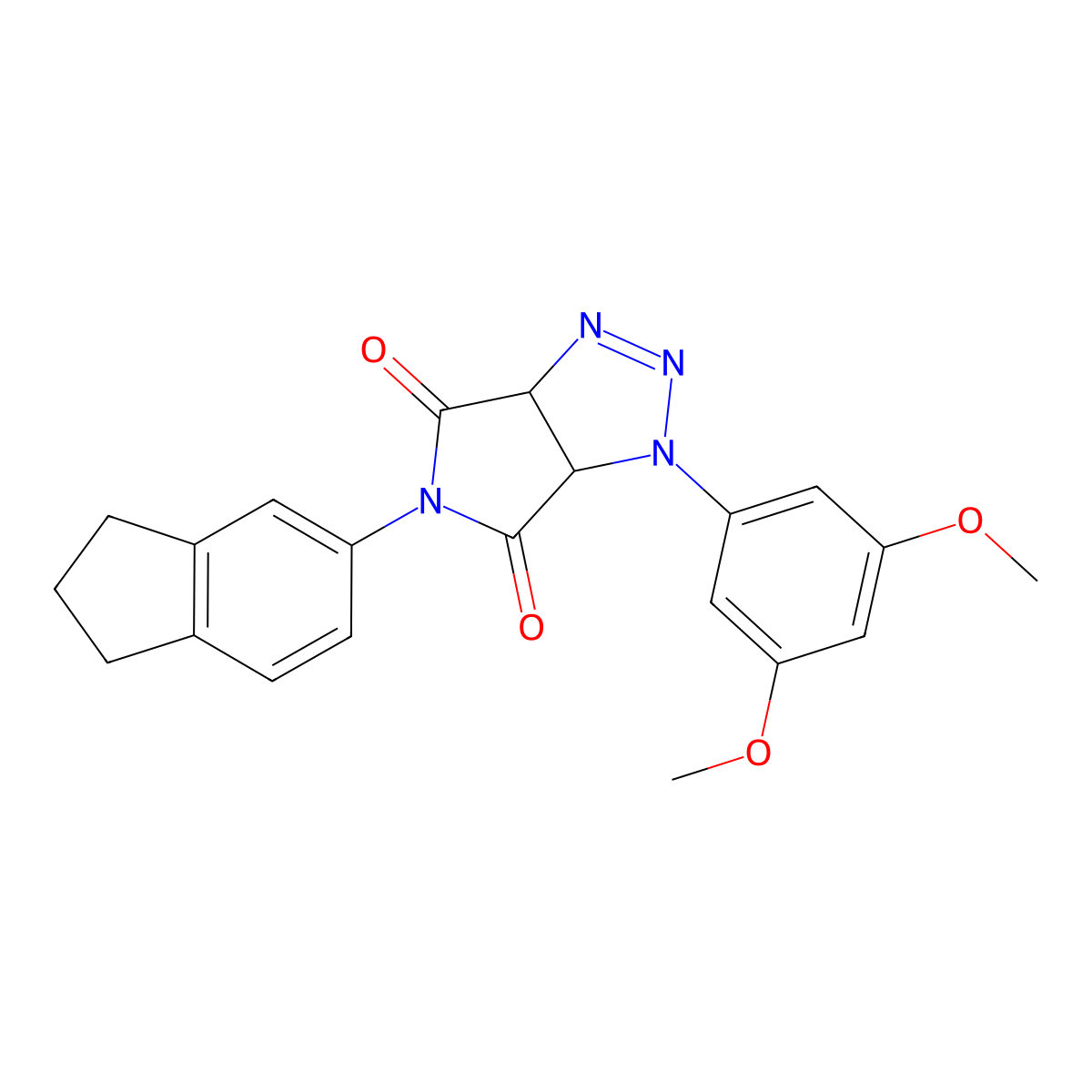 5-(2,3-dihydro-1H-inden-5-yl)-1-(3,5-dimethoxyphenyl)-1,6a-dihydropyrrolo[3,4-d][1,2,3]triazole-4,6(3aH,5H)-dione molecular structure, CAS 1171716-63-4