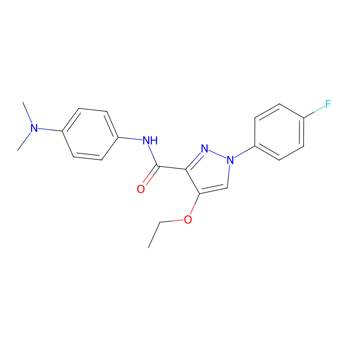 N-[4-(dimethylamino)phenyl]-4-ethoxy-1-(4-fluorophenyl)-1H-pyrazole-3-carboxamide molecular structure, CAS 1171717-89-7