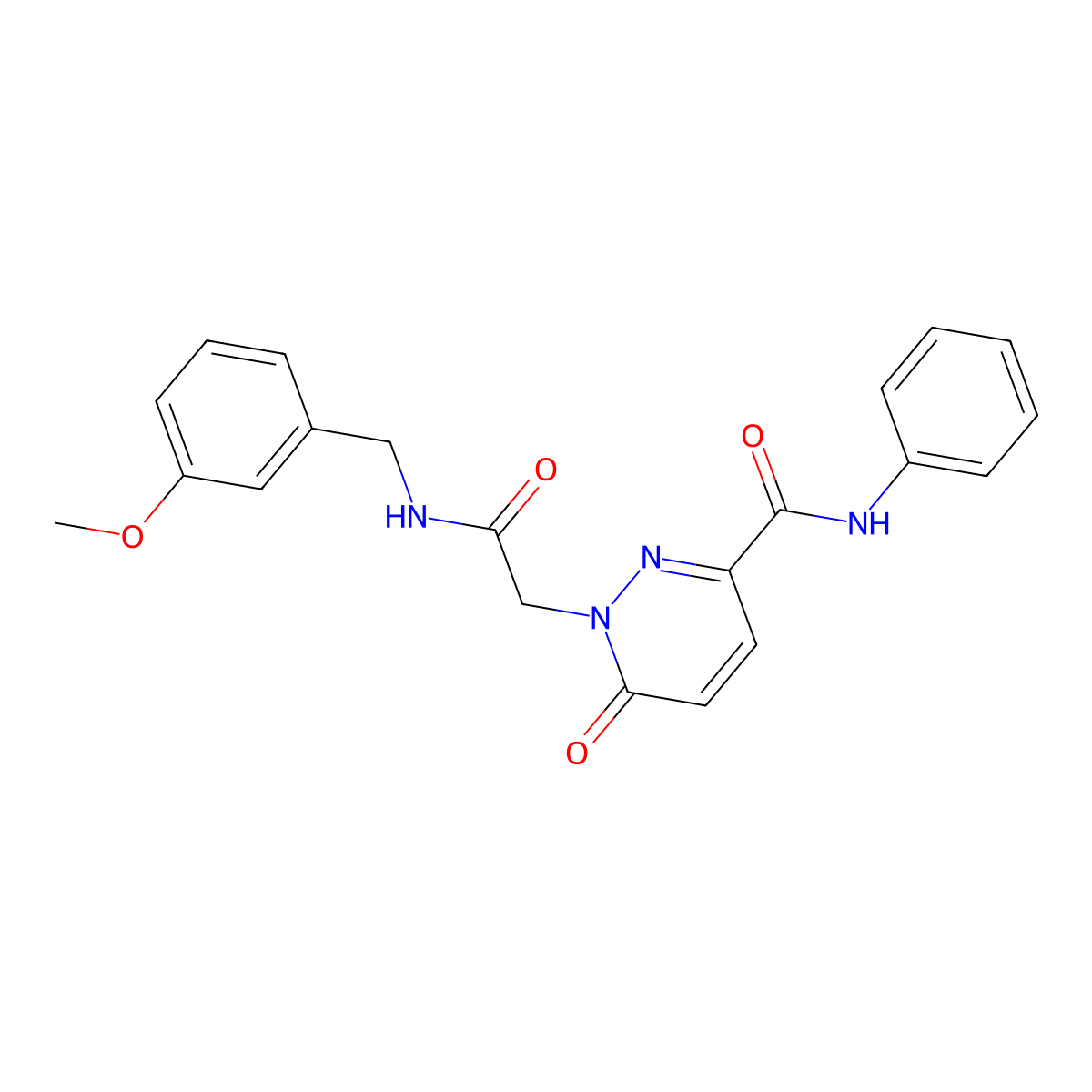 1-({[(3-methoxyphenyl)methyl]carbamoyl}methyl)-6-oxo-N-phenyl-1,6-dihydropyridazine-3-carboxamide molecular structure, CAS 1171718-43-6