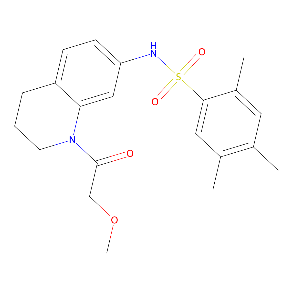 N-(1-(2-methoxyacetyl)-1,2,3,4-tetrahydroquinolin-7-yl)-2,4,5-trimethylbenzenesulfonamide molecular structure, CAS 1171720-92-5