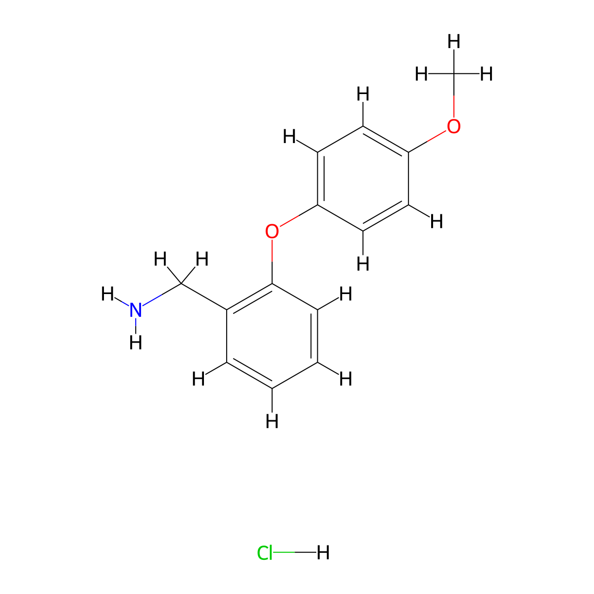 2-(4-Methoxyphenoxy)benzylamine hydrochloride molecular structure, CAS 1171721-42-8