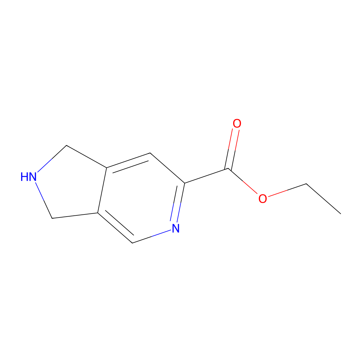 ethyl 1H,2H,3H-pyrrolo[3,4-c]pyridine-6-carboxylate molecular structure, CAS 1171723-43-5