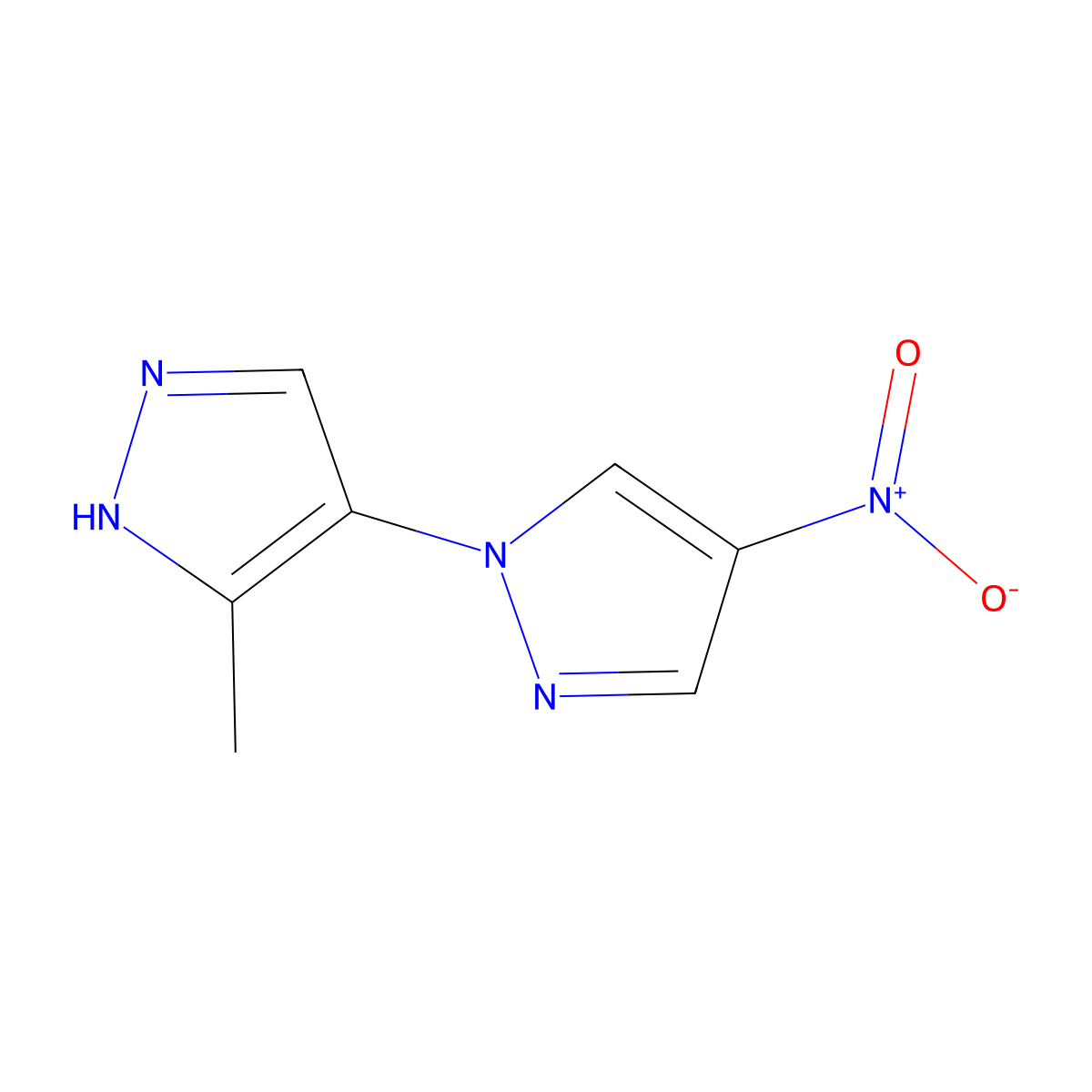 3'-methyl-4-nitro-1'H-1,4'-bipyrazole molecular structure, CAS 1171725-06-6