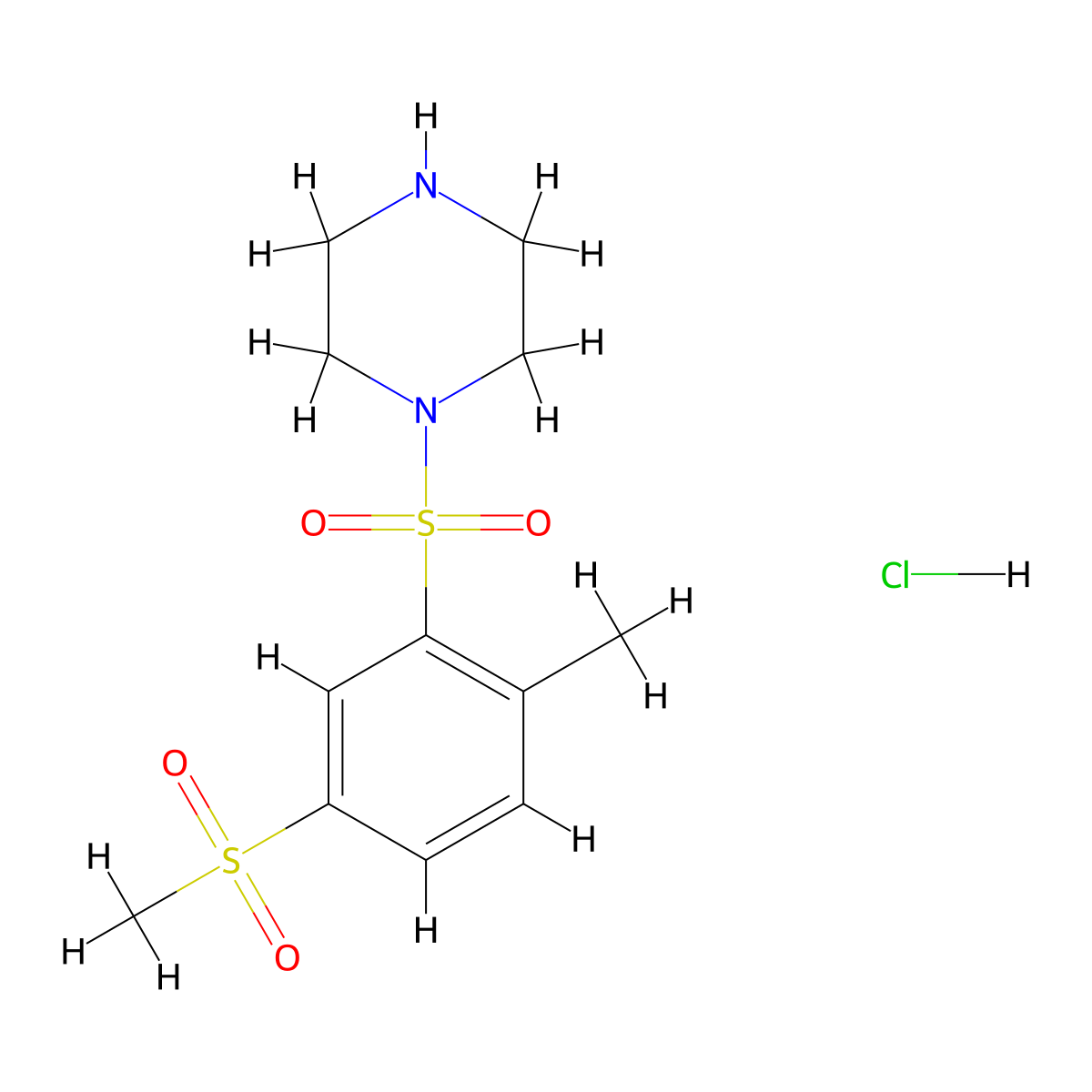 1-(5-Methanesulfonyl-2-methylbenzenesulfonyl)piperazine hydrochloride molecular structure, CAS 1171728-12-3