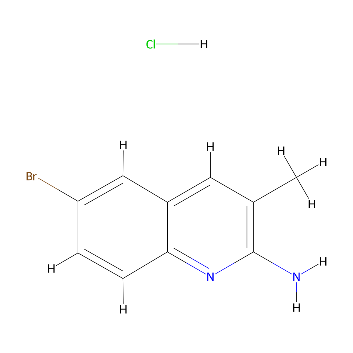 2-Amino-6-bromo-3-methylquinoline hydrochloride molecular structure, CAS 1171728-14-5