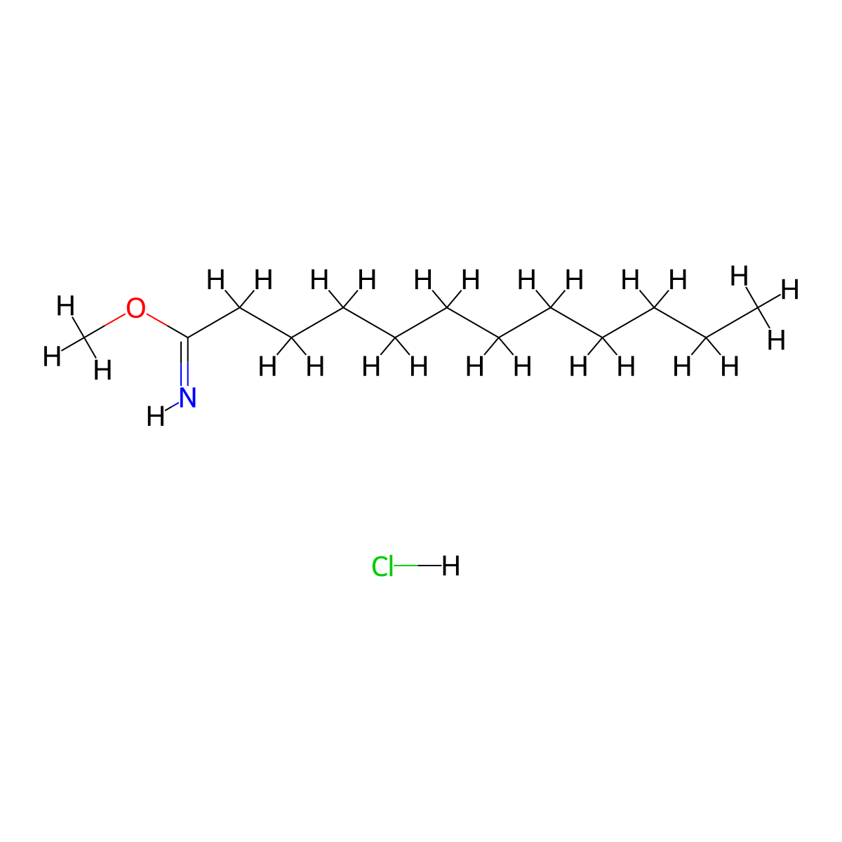 Dodecanimidic acid, methyl ester, hydrochloride molecular structure, CAS 117173-06-5