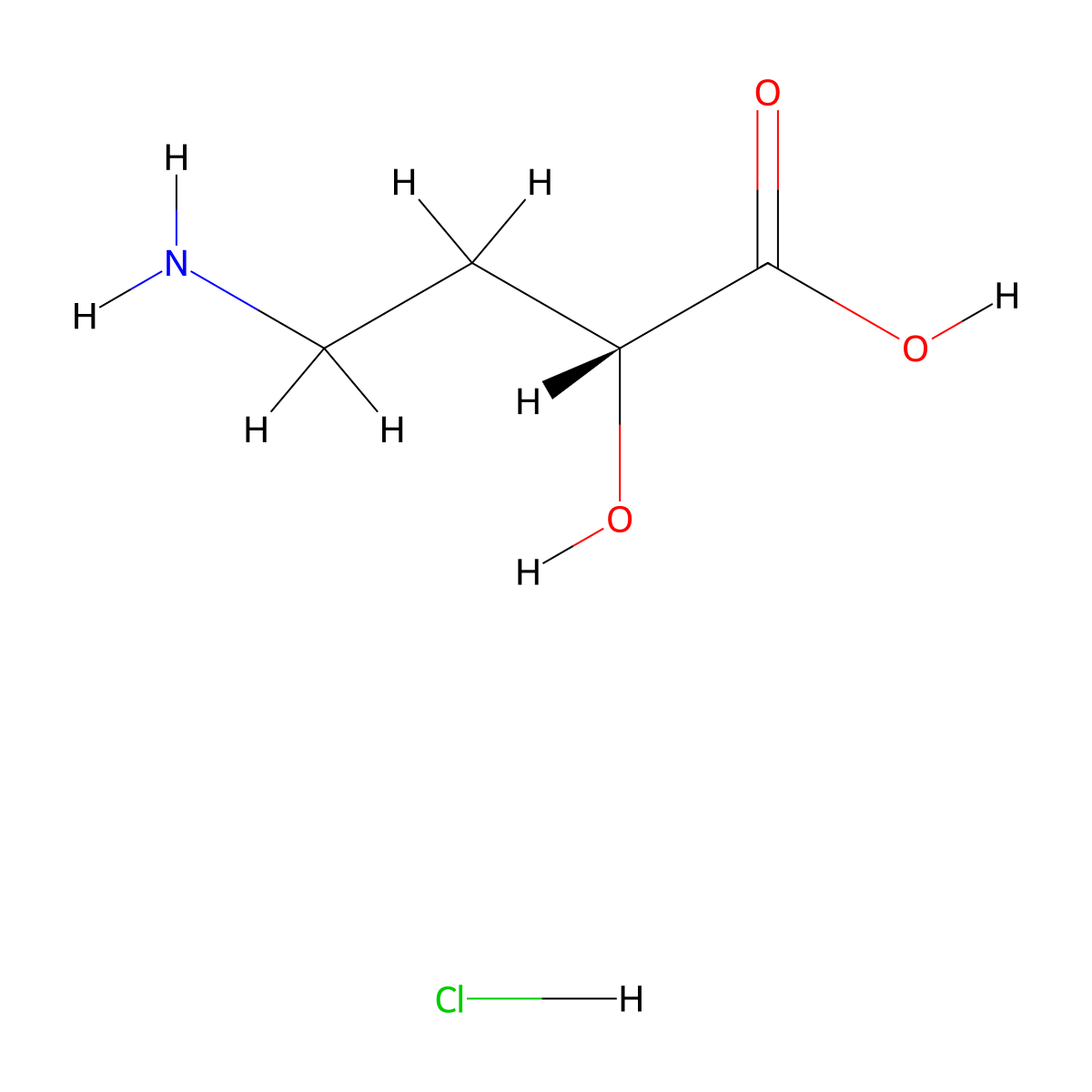 (R)-4-amino-2-hydroxybutanoic acid hydrochloride molecular structure, CAS 117173-81-6