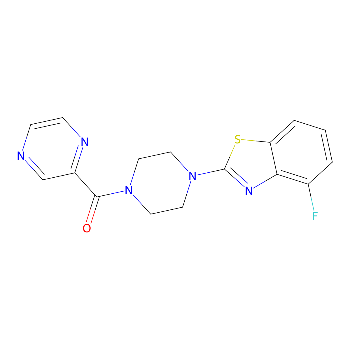 (4-(4-Fluorobenzo[d]thiazol-2-yl)piperazin-1-yl)(pyrazin-2-yl)methanone molecular structure, CAS 1171732-28-7
