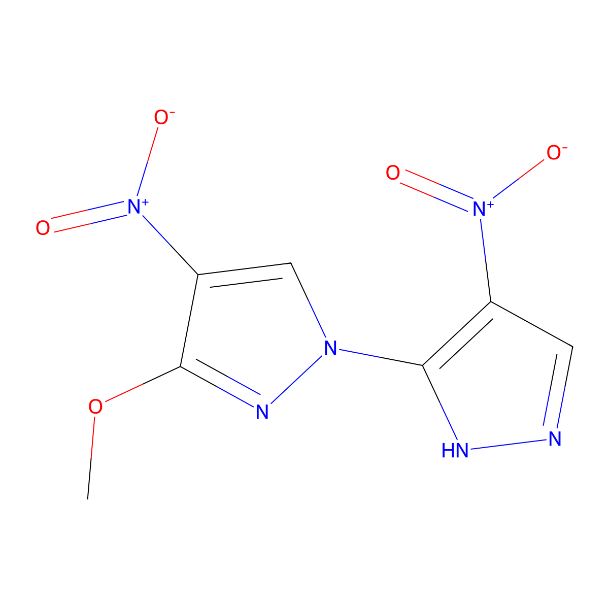 3-methoxy-4,4'-dinitro-1'H-1,3'-bipyrazole molecular structure, CAS 1171733-17-7